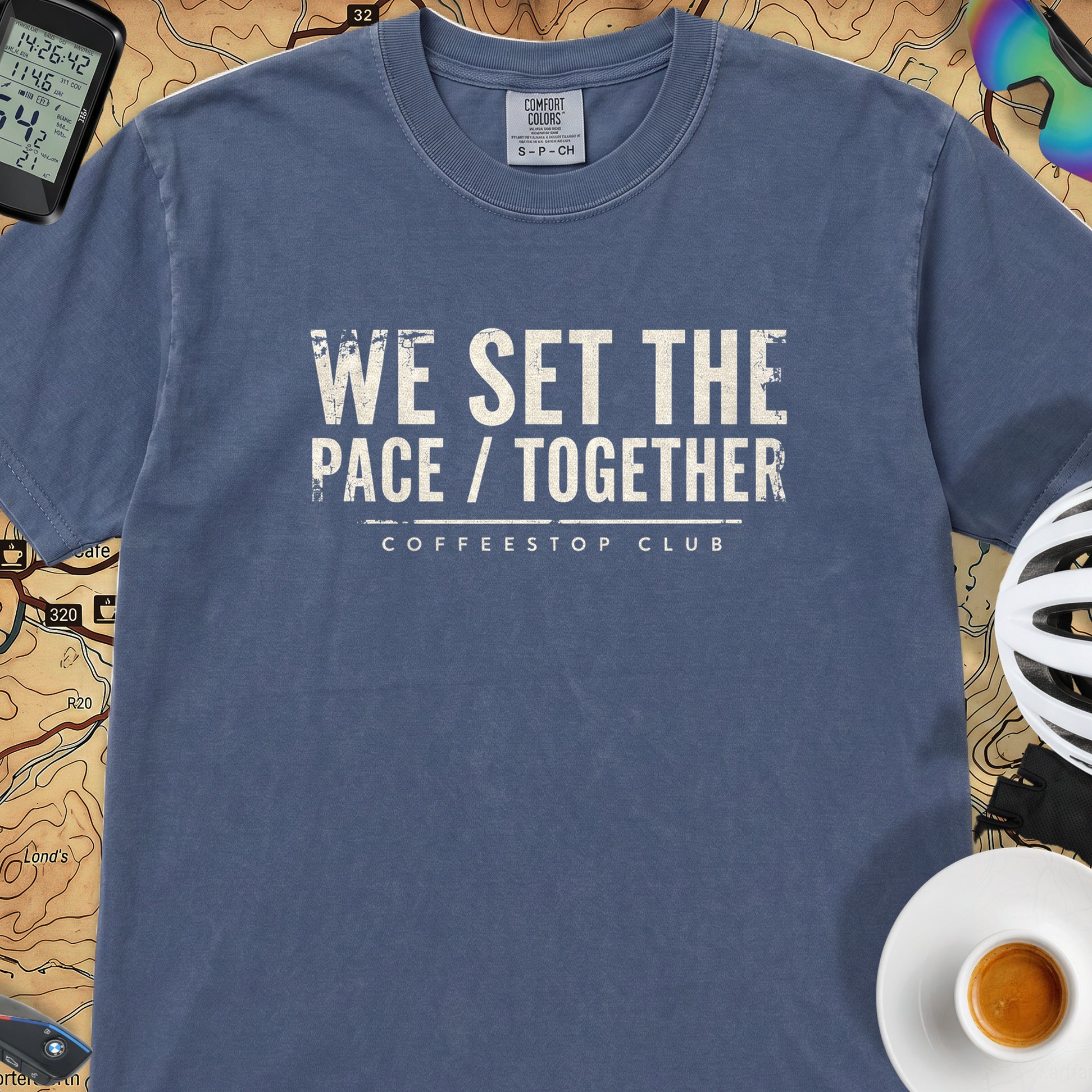 We Set The Pace T‑Shirt — China Blue