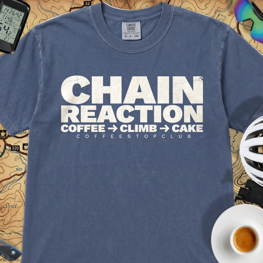 Chain Reaction T‑Shirt — China Blue