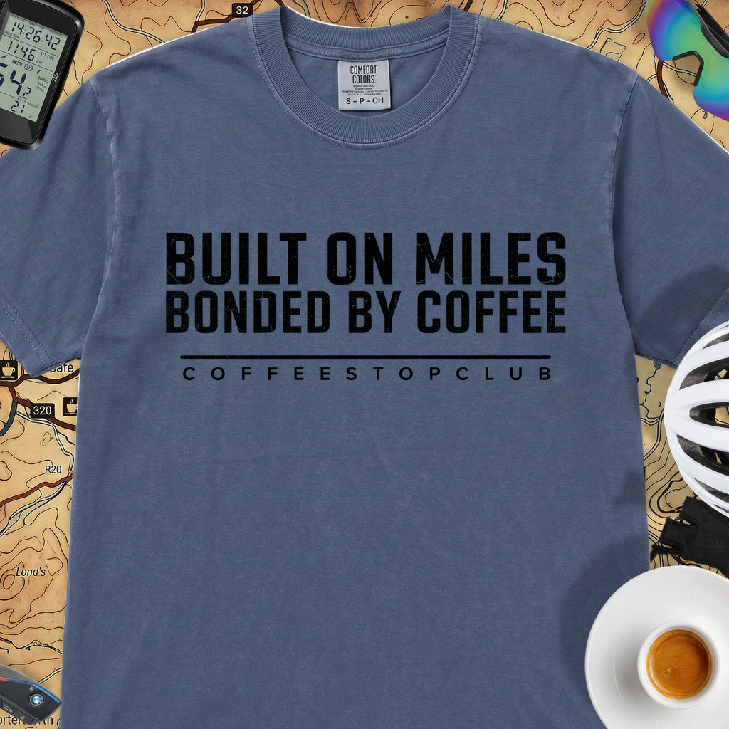 Bonded by Coffee T‑Shirt — China Blue