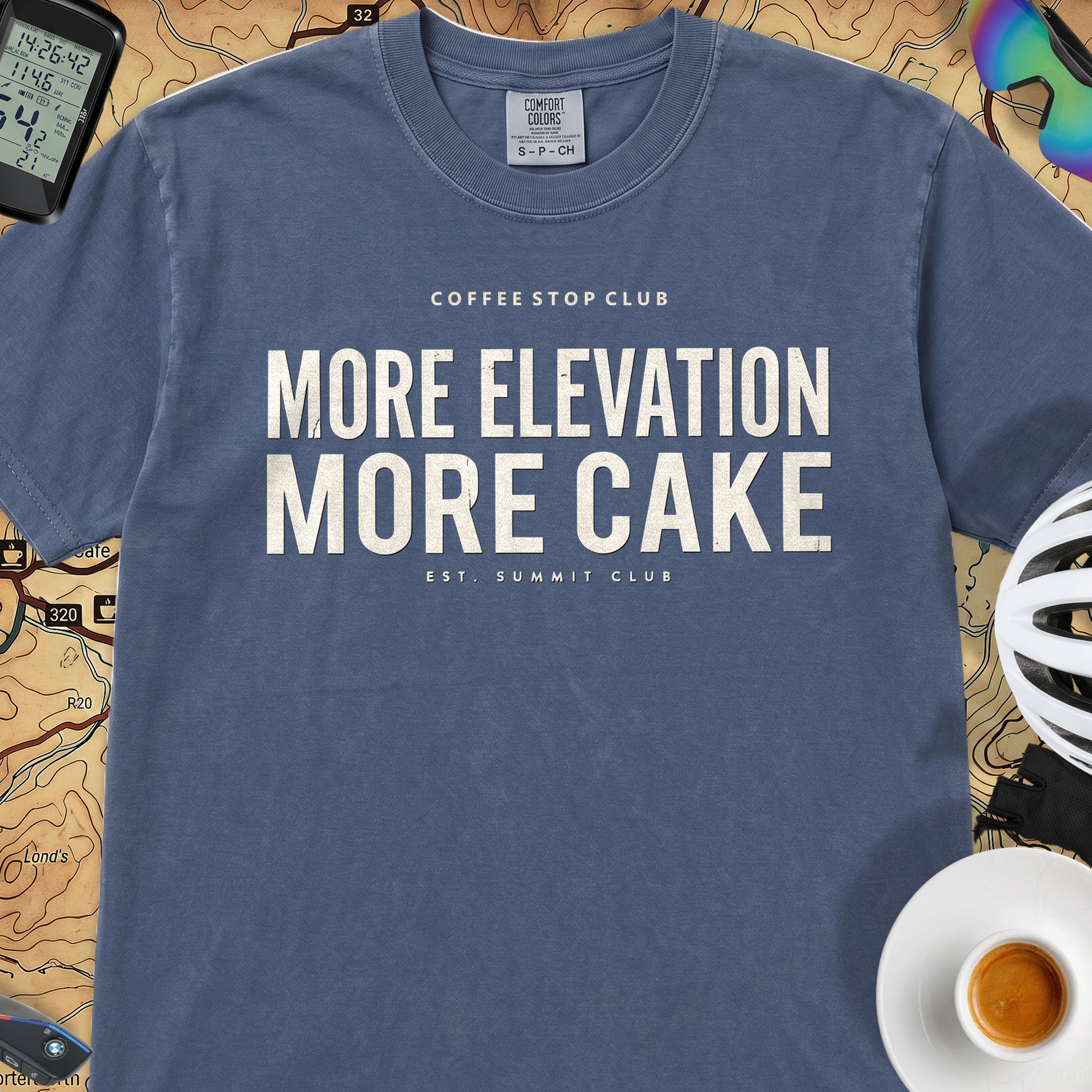 More Elevation More Cake T‑Shirt — China Blue
