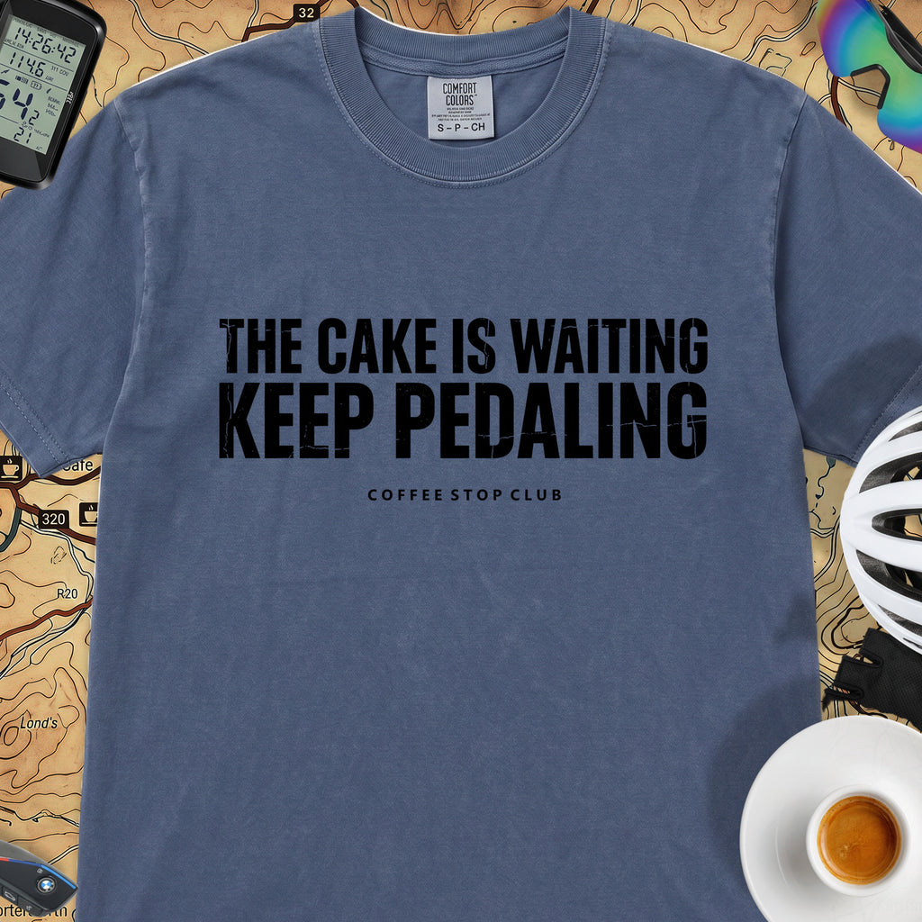 The Cake is Waiting T‑Shirt — China Blue