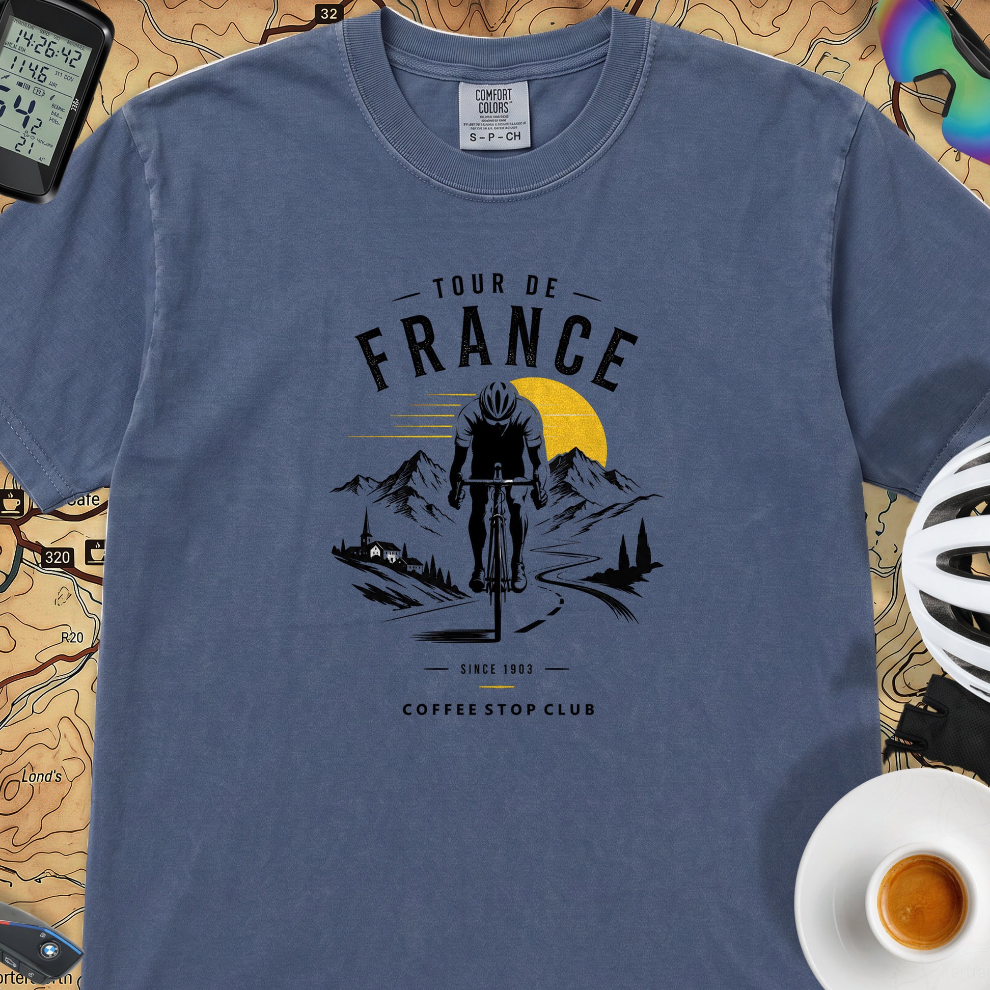 Tour de France Club T-Shirt — China Blue