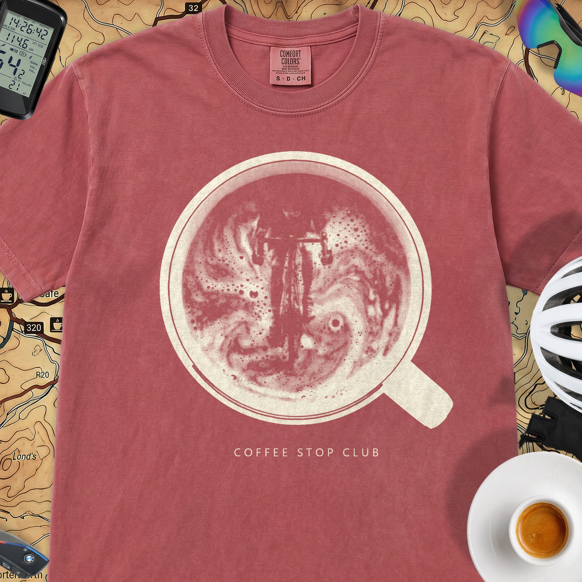 Crema de la Crema Cycling T-Shirt — Crimson