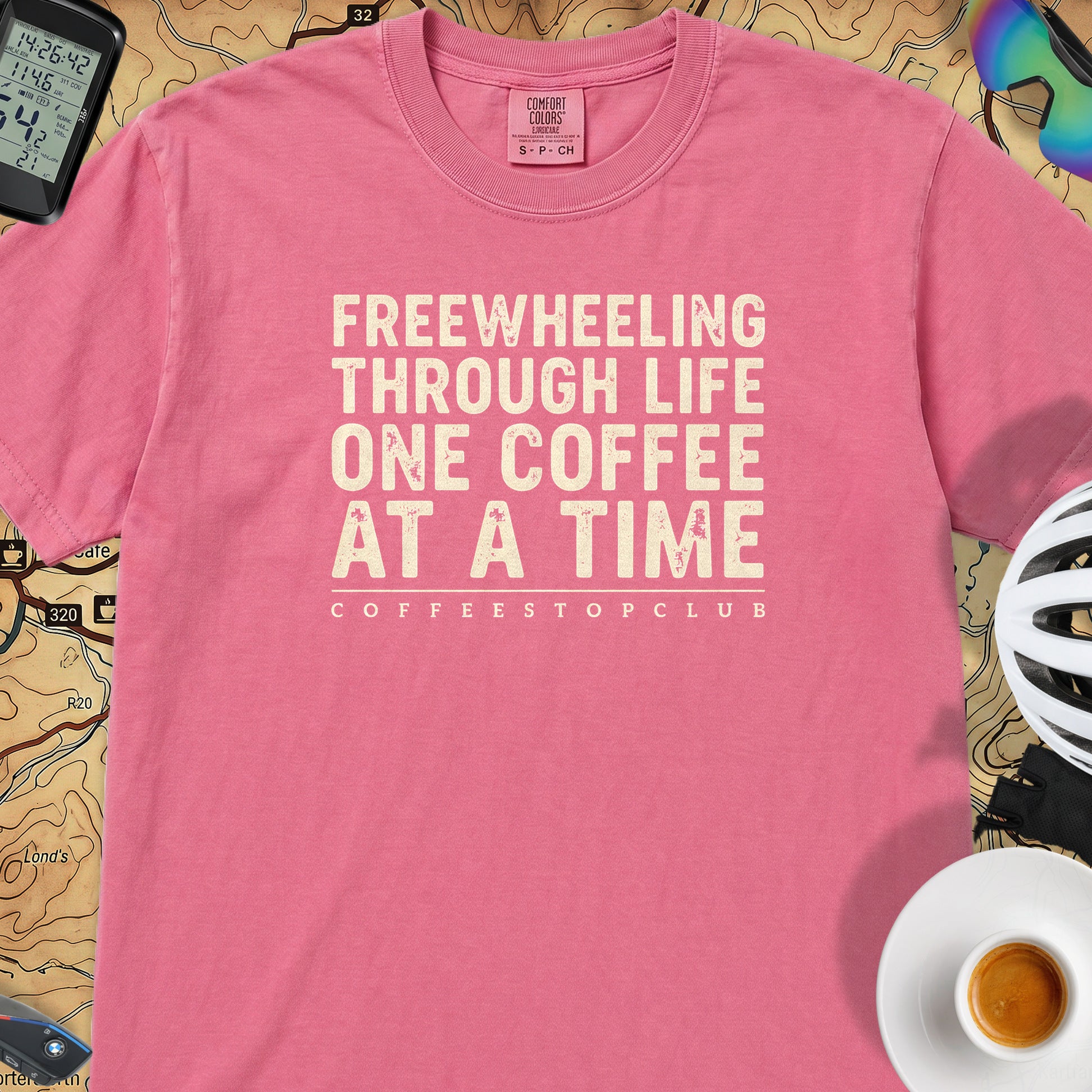 Freewheeling Life T‑Shirt — Crunchberry