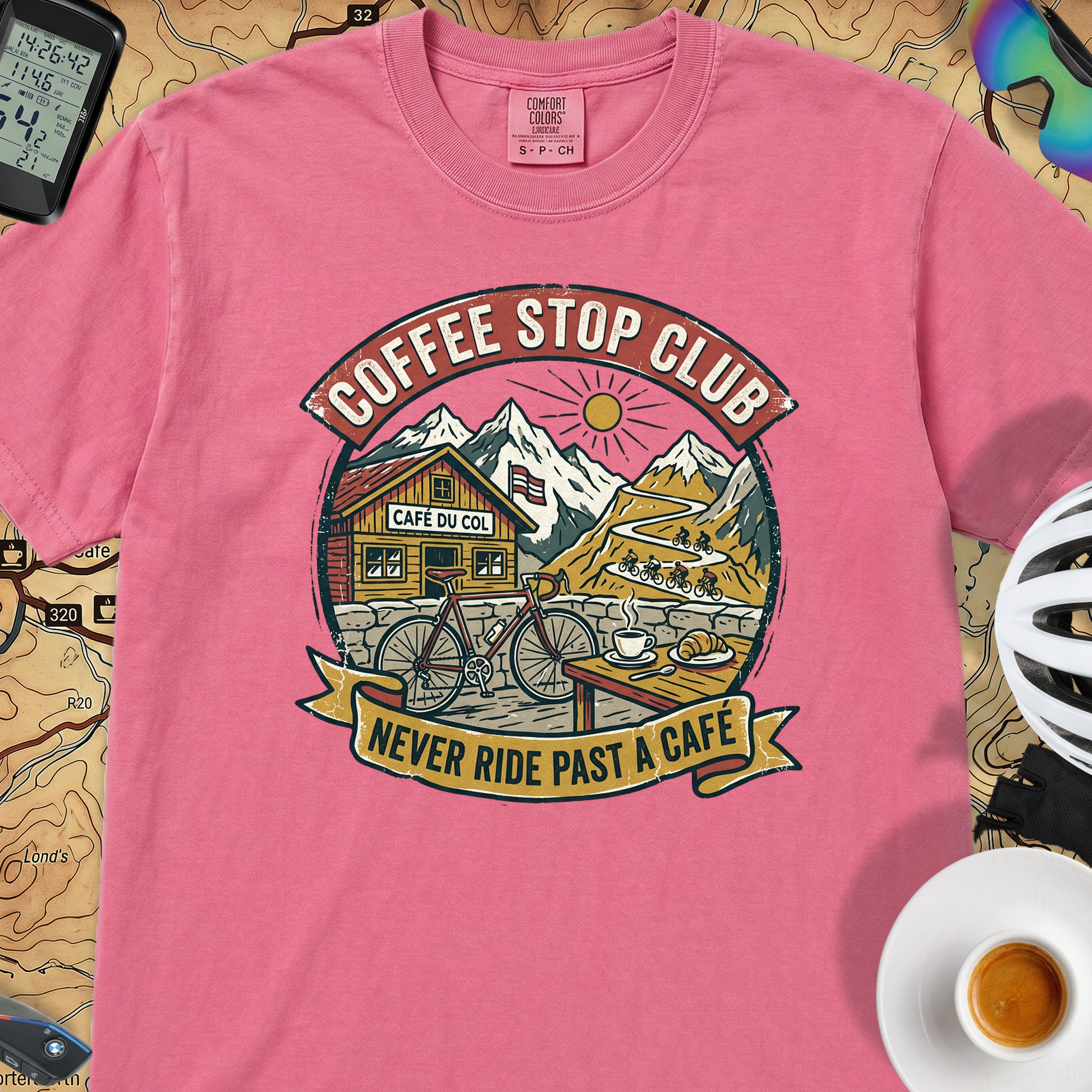 Never Pass a Café T‑Shirt — Crunchberry