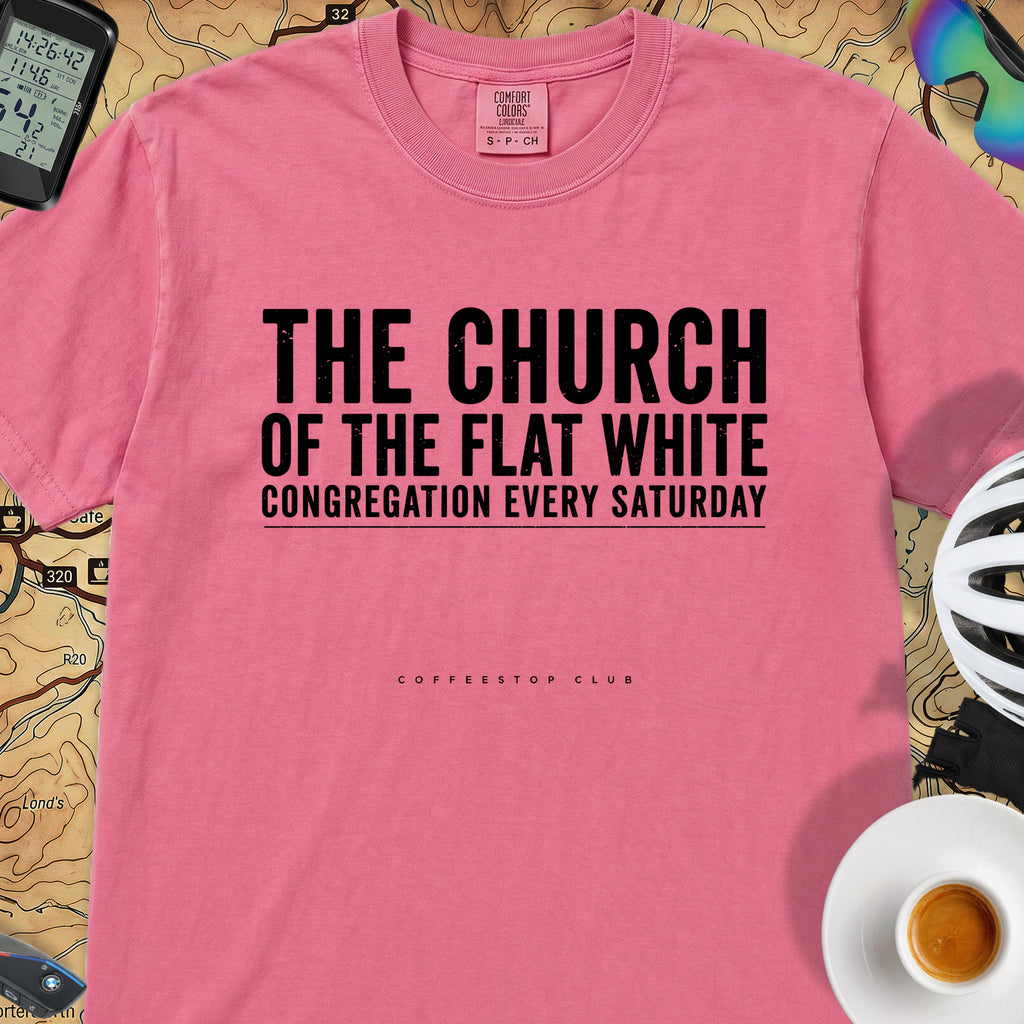 Church of the Flat White T‑Shirt — Crunchberry