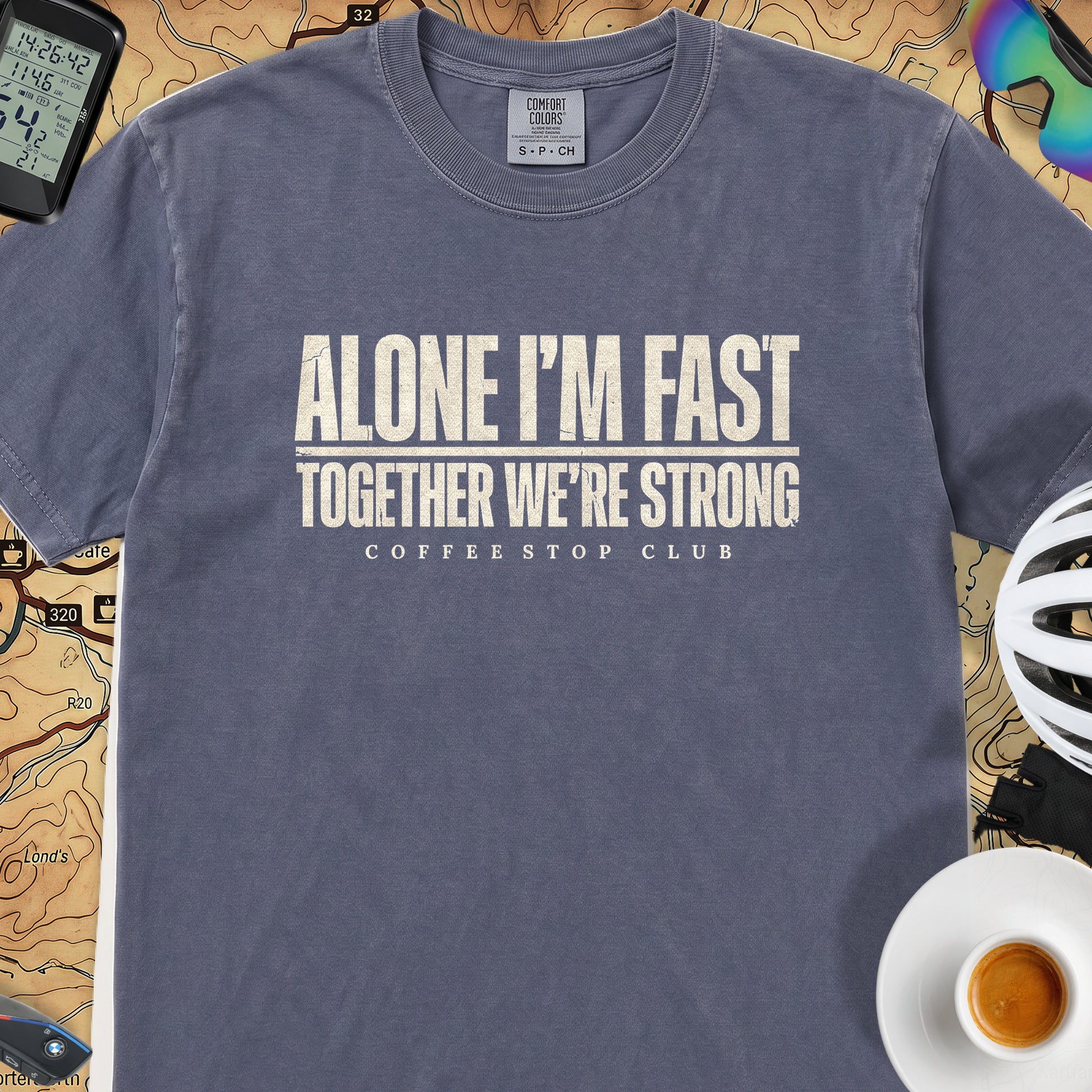 Alone I'm Fast T‑Shirt — Denim