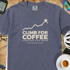 Climb For Coffee T‑Shirt — Denim