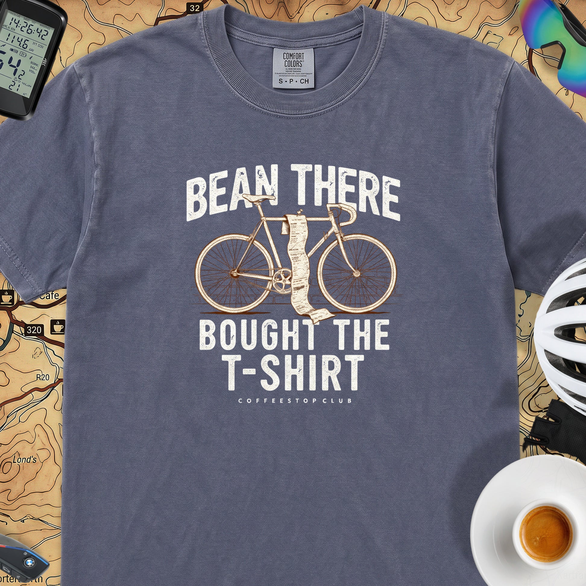 Bean There Cycling T-Shirt — Denim