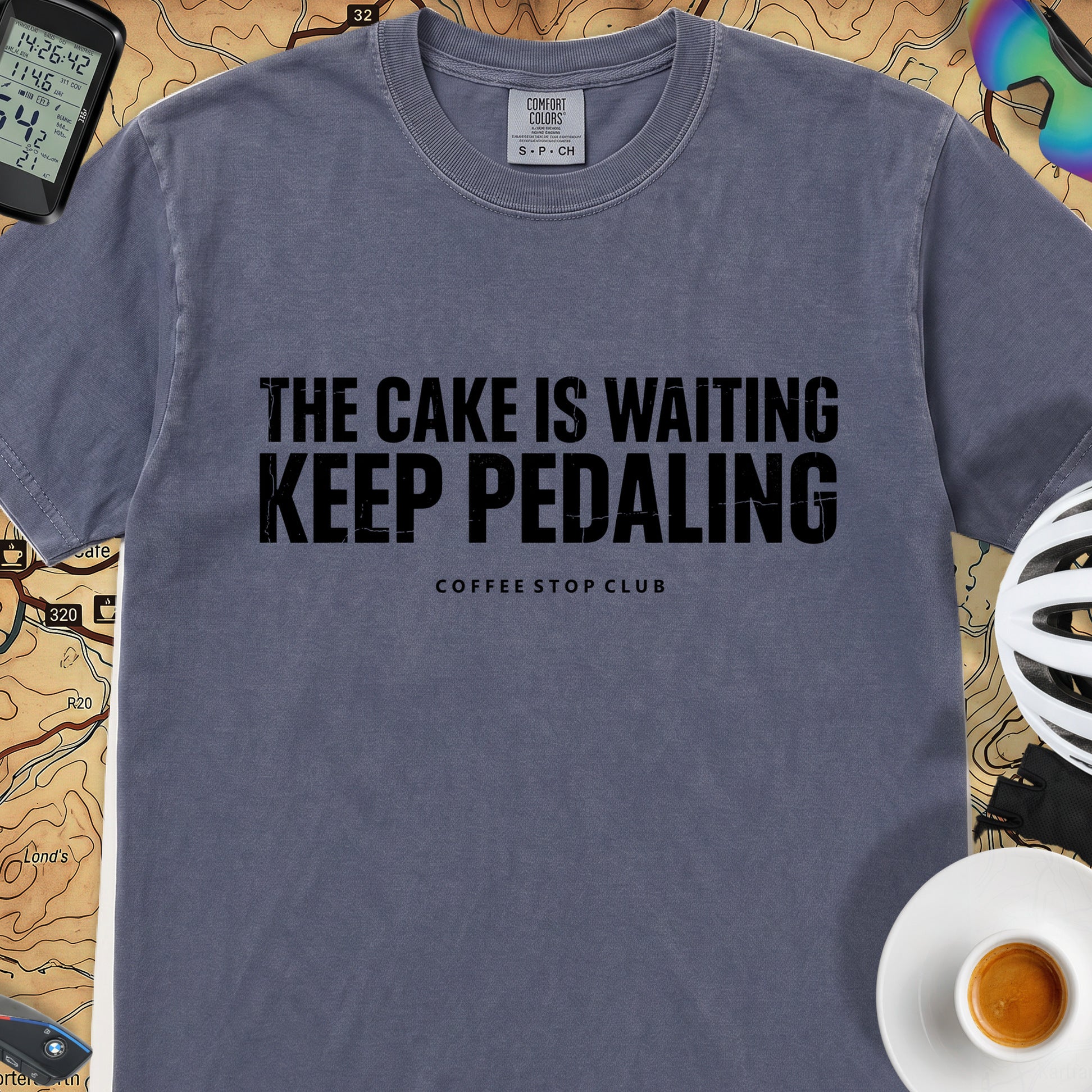 The Cake is Waiting T‑Shirt — Denim