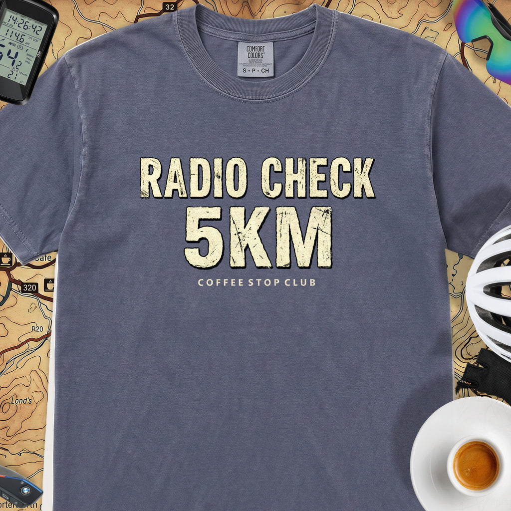 Radio Check 5Km Tour T‑Shirt — Denim