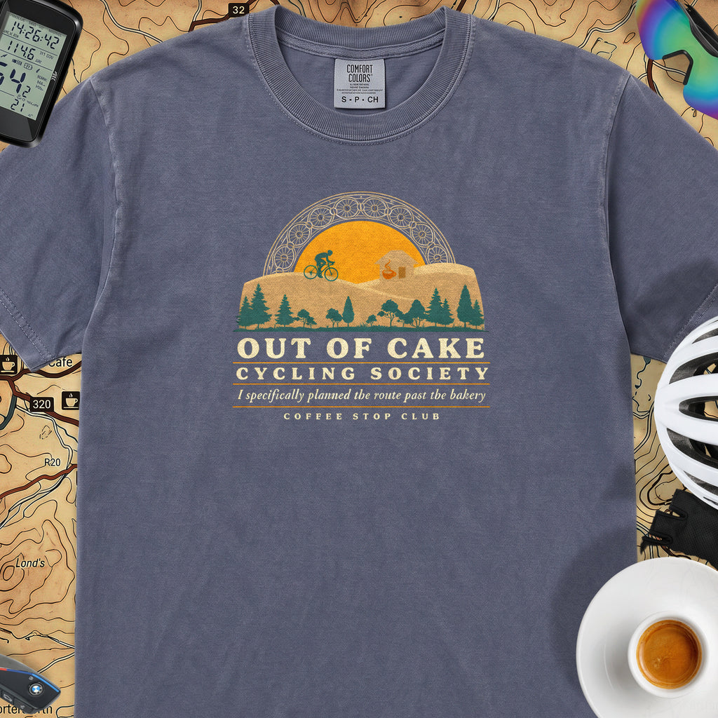 Out of Cake Cycling T-Shirt — Denim