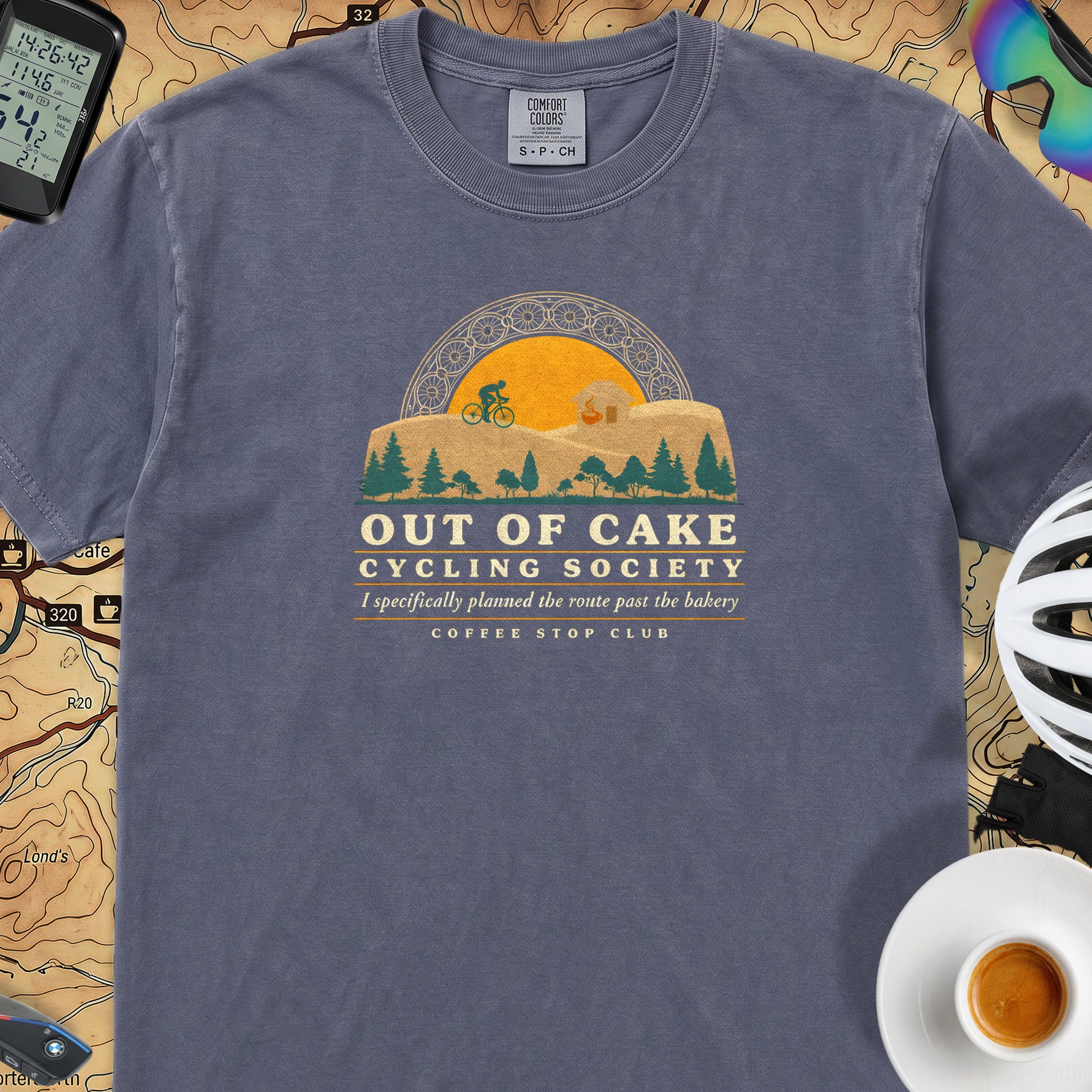 Out of Cake Cycling T-Shirt — Denim