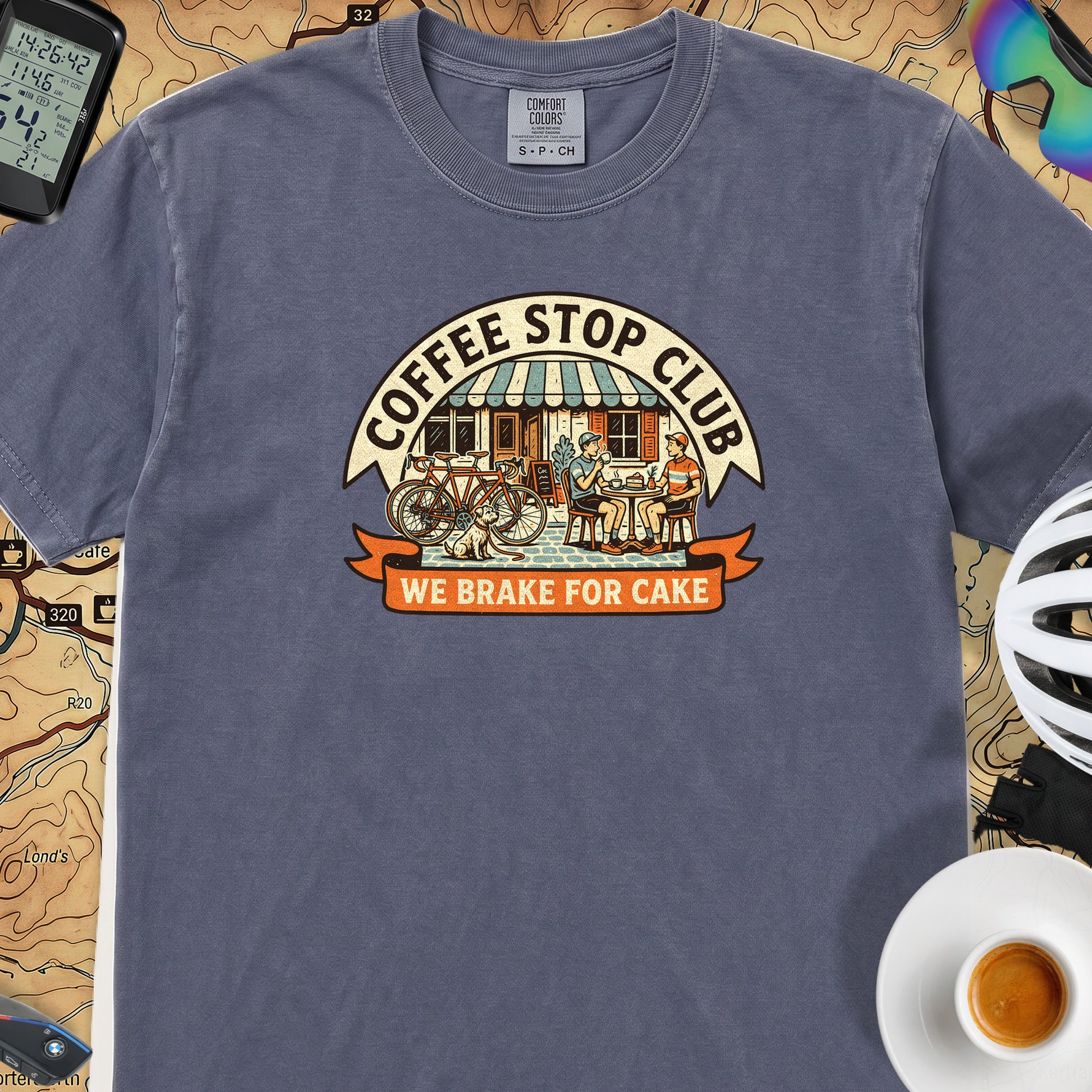 We Brake For Cake T-Shirt — Denim