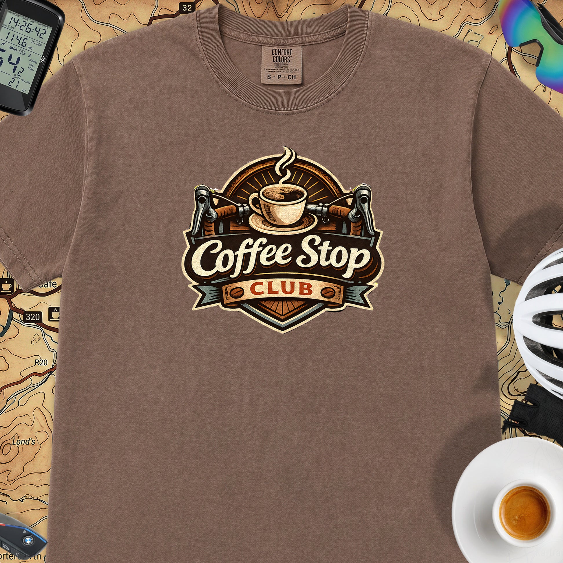 Vintage Coffee Stop Club T‑Shirt — Espresso