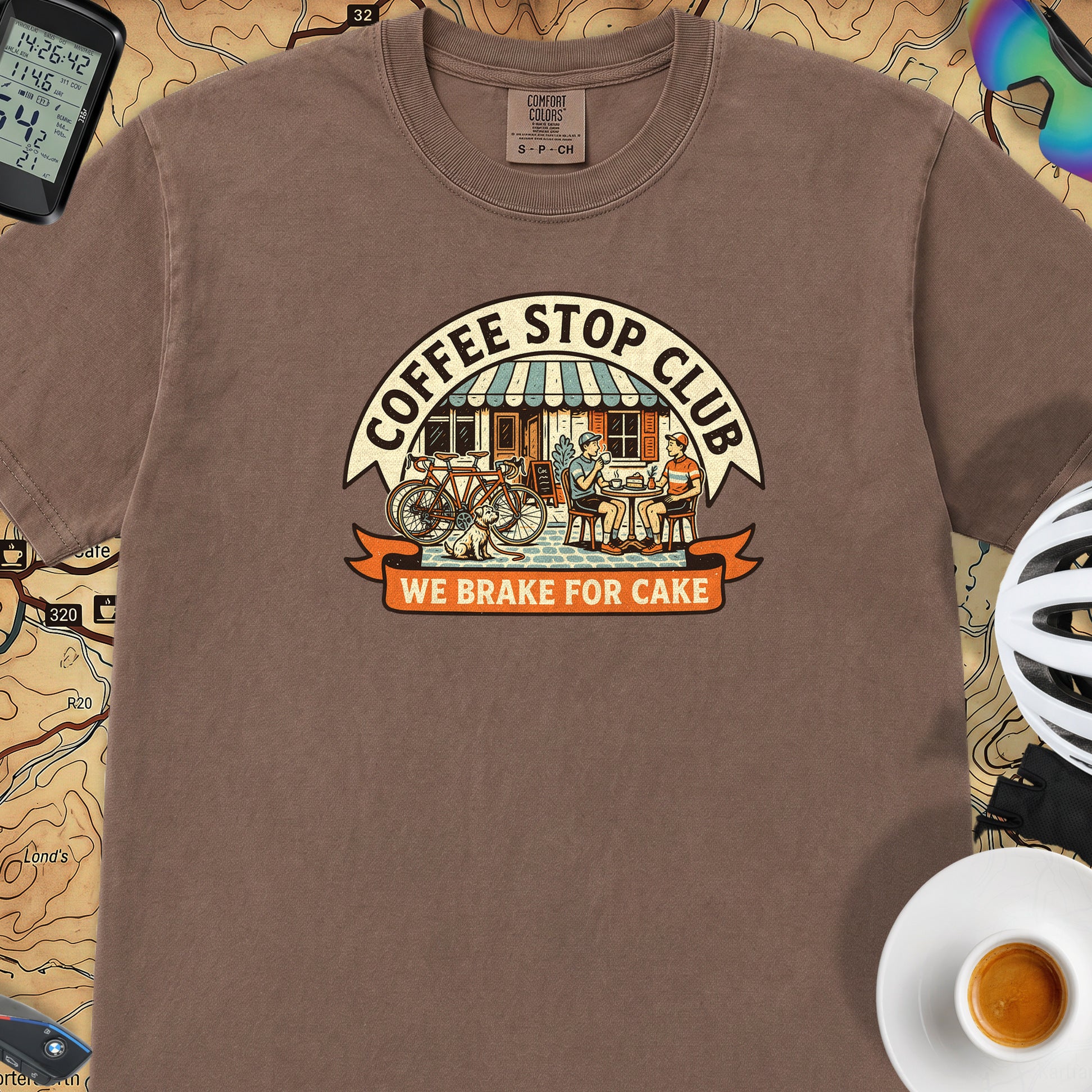 We Brake For Cake T-Shirt — Espresso