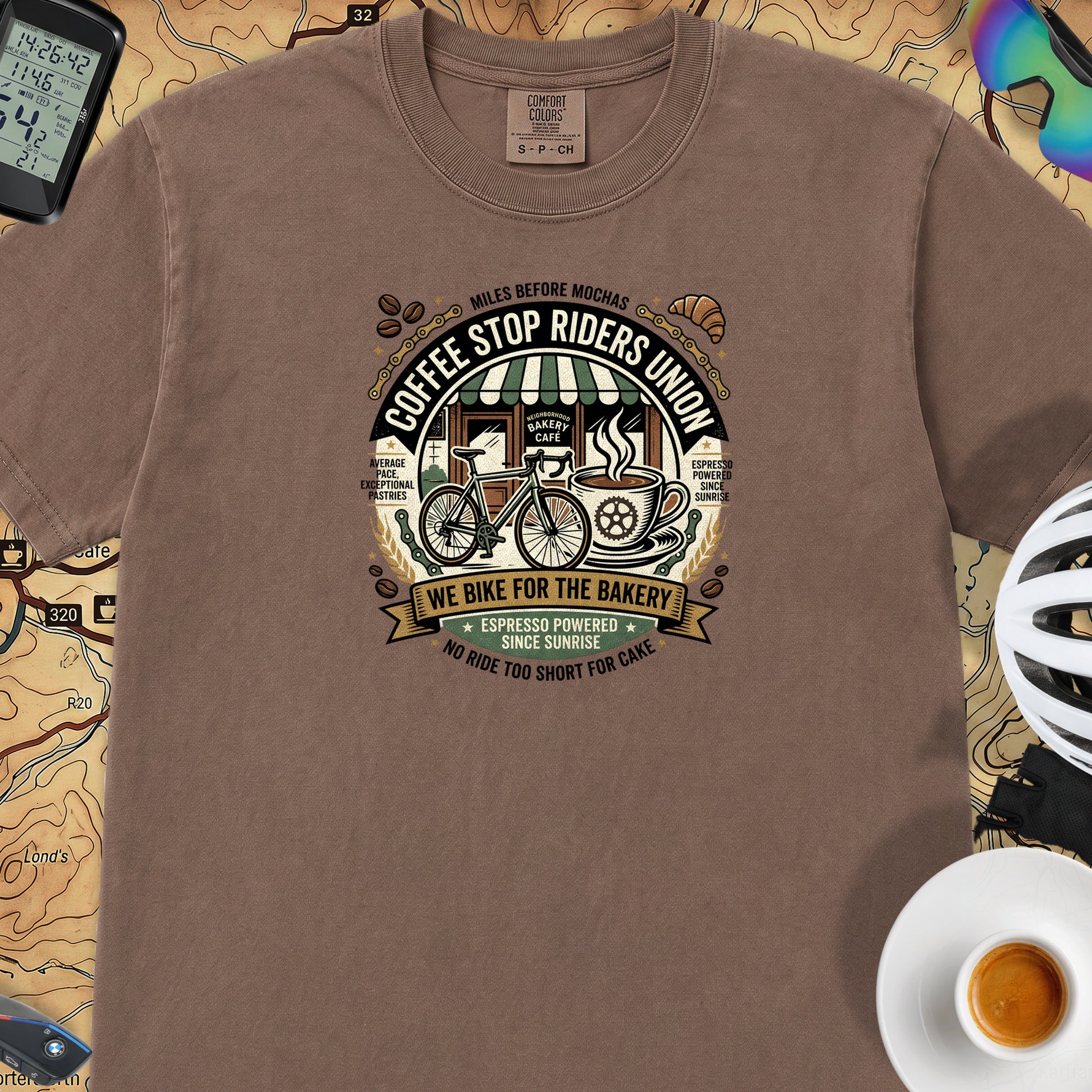 Riders Union Bakery T-Shirt — Espresso