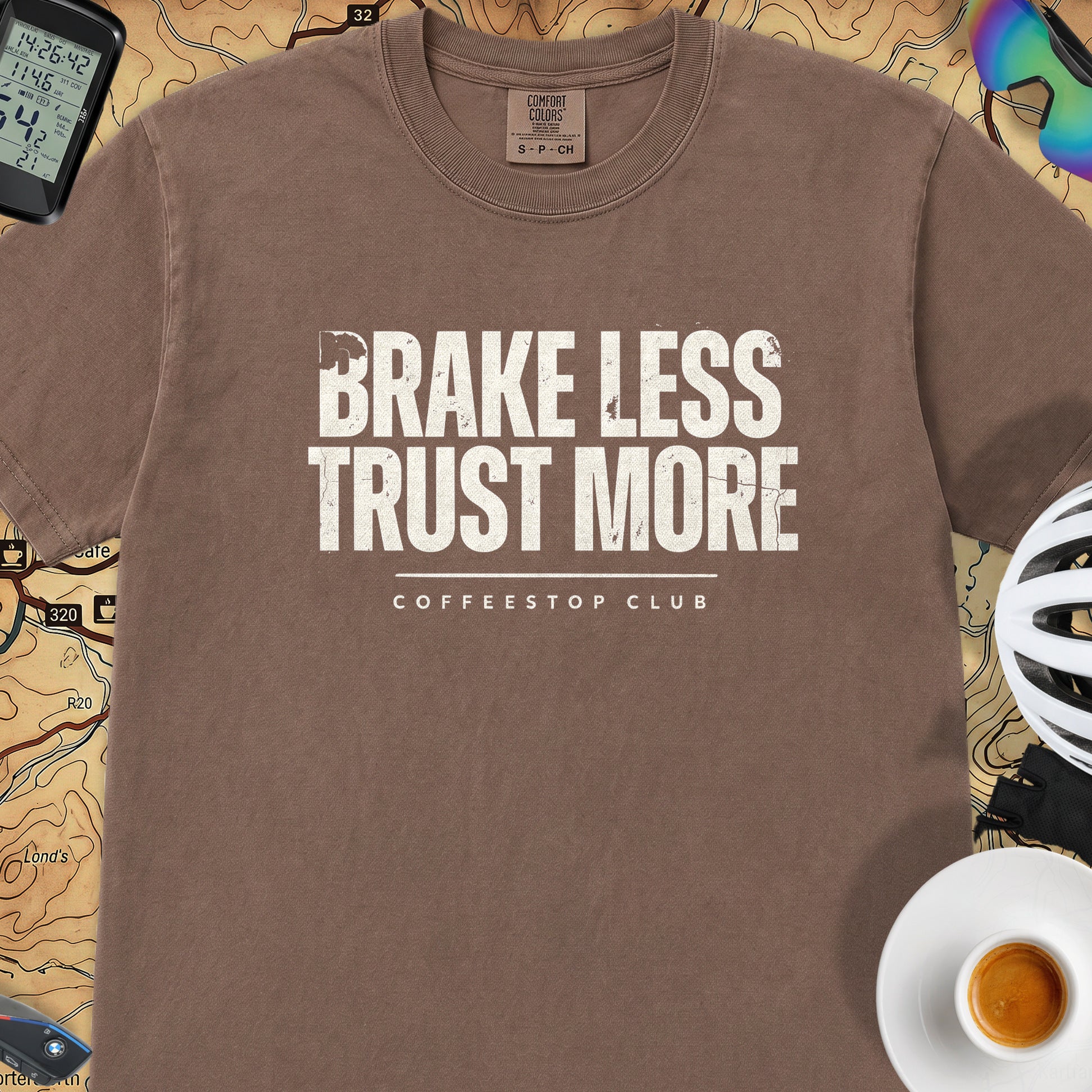 Brake Less Trust More T‑Shirt — Espresso