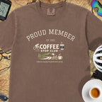  Proud Member Coffee Stop Club T-Shirt — Espresso