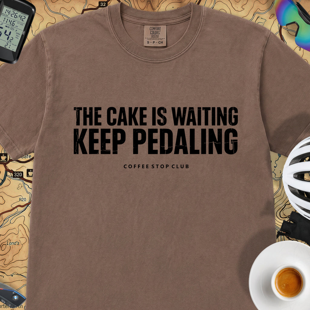 The Cake is Waiting T‑Shirt — Espresso