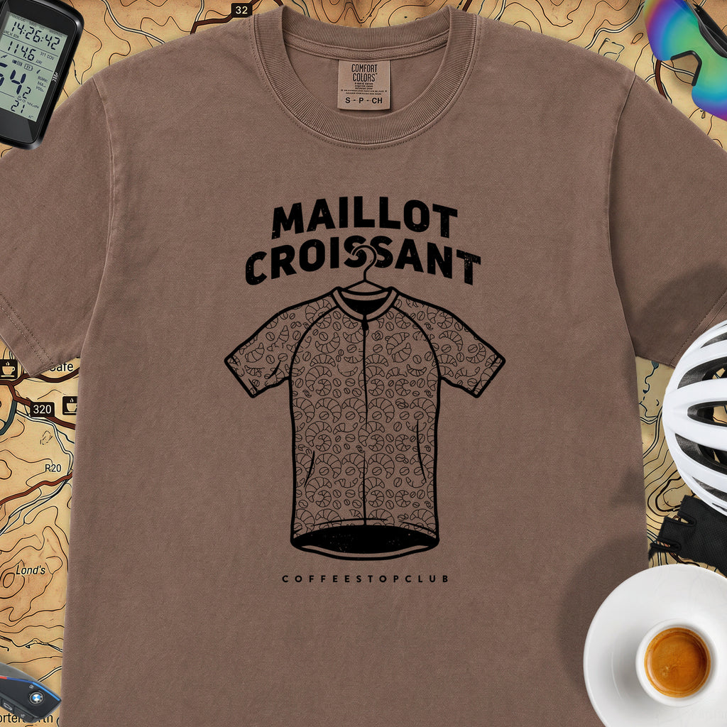 Maillot Croissant Cyclist T-Shirt — Espresso