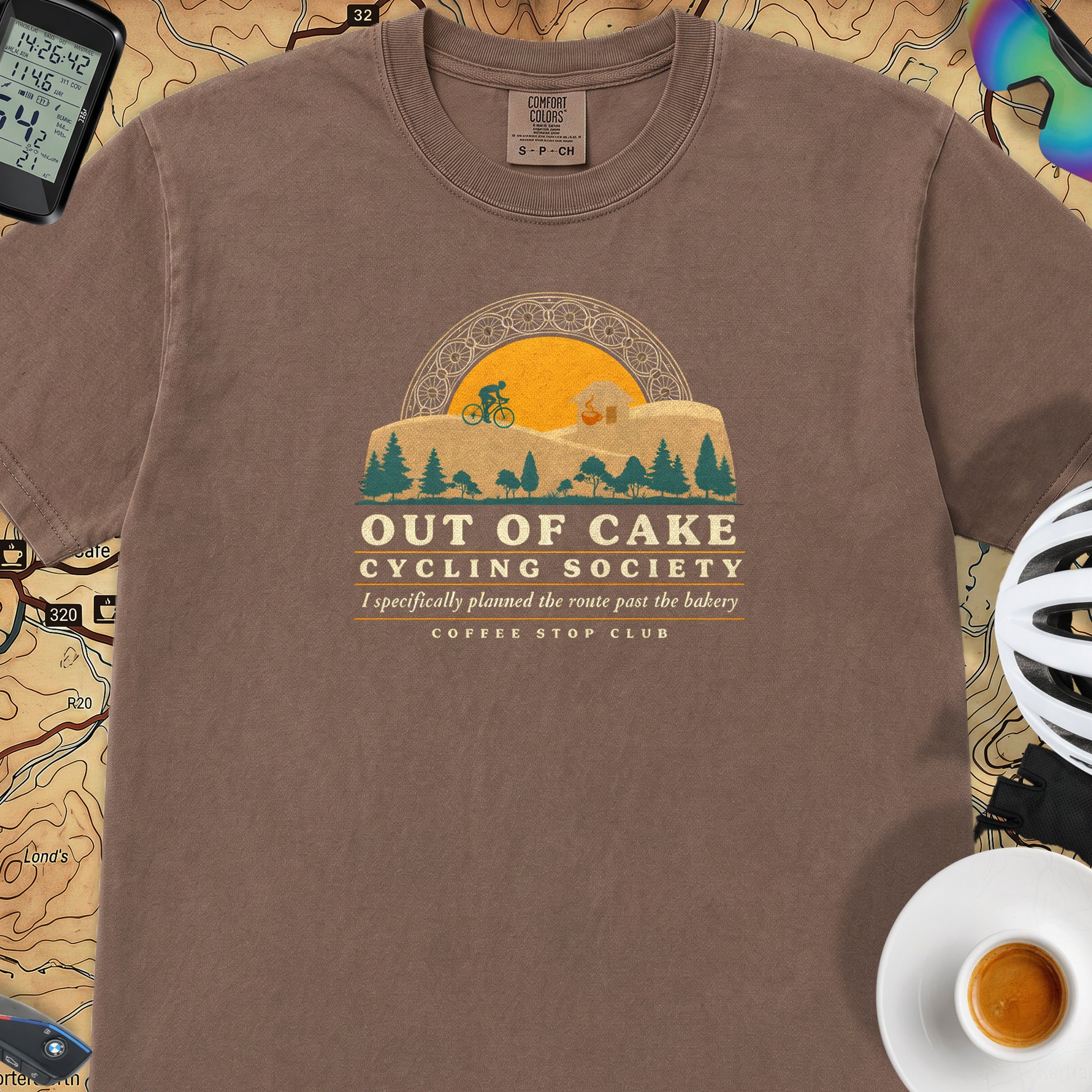 Out of Cake Cycling T-Shirt — Espresso