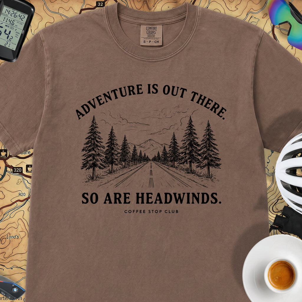 Adventure Is Out There Cycling T-Shirt — Espresso