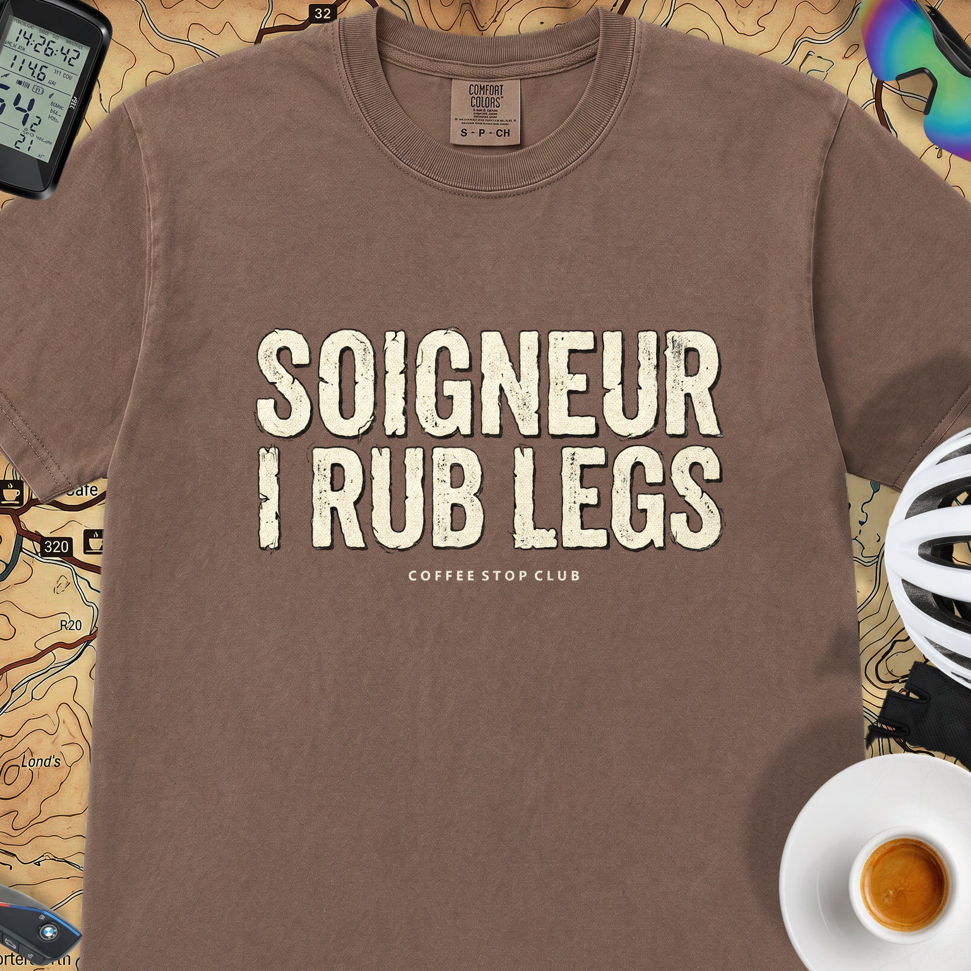 Soigneur Leg Rub Tour T‑Shirt — Espresso