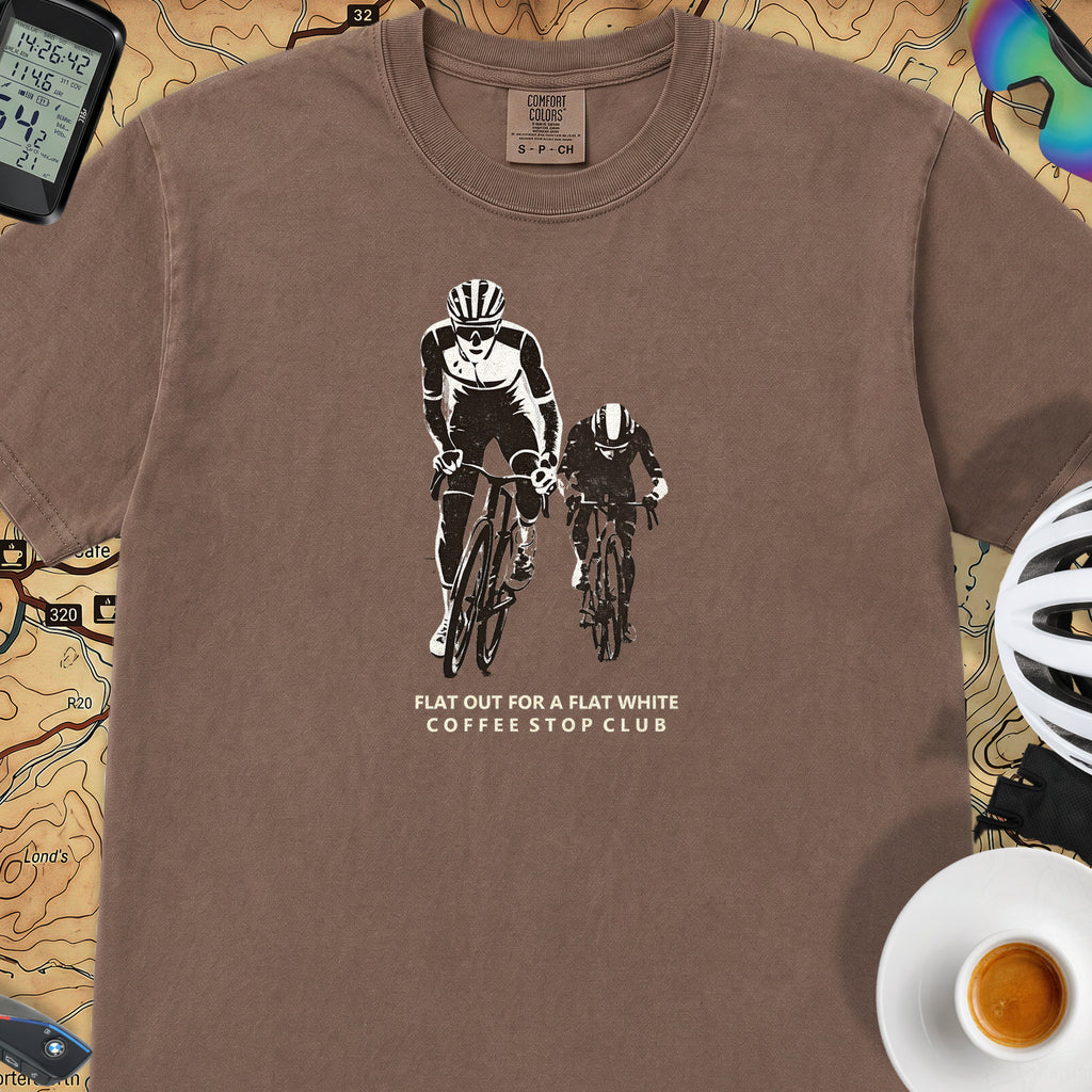 Flat Out 4 Flat White T-Shirt — Espresso