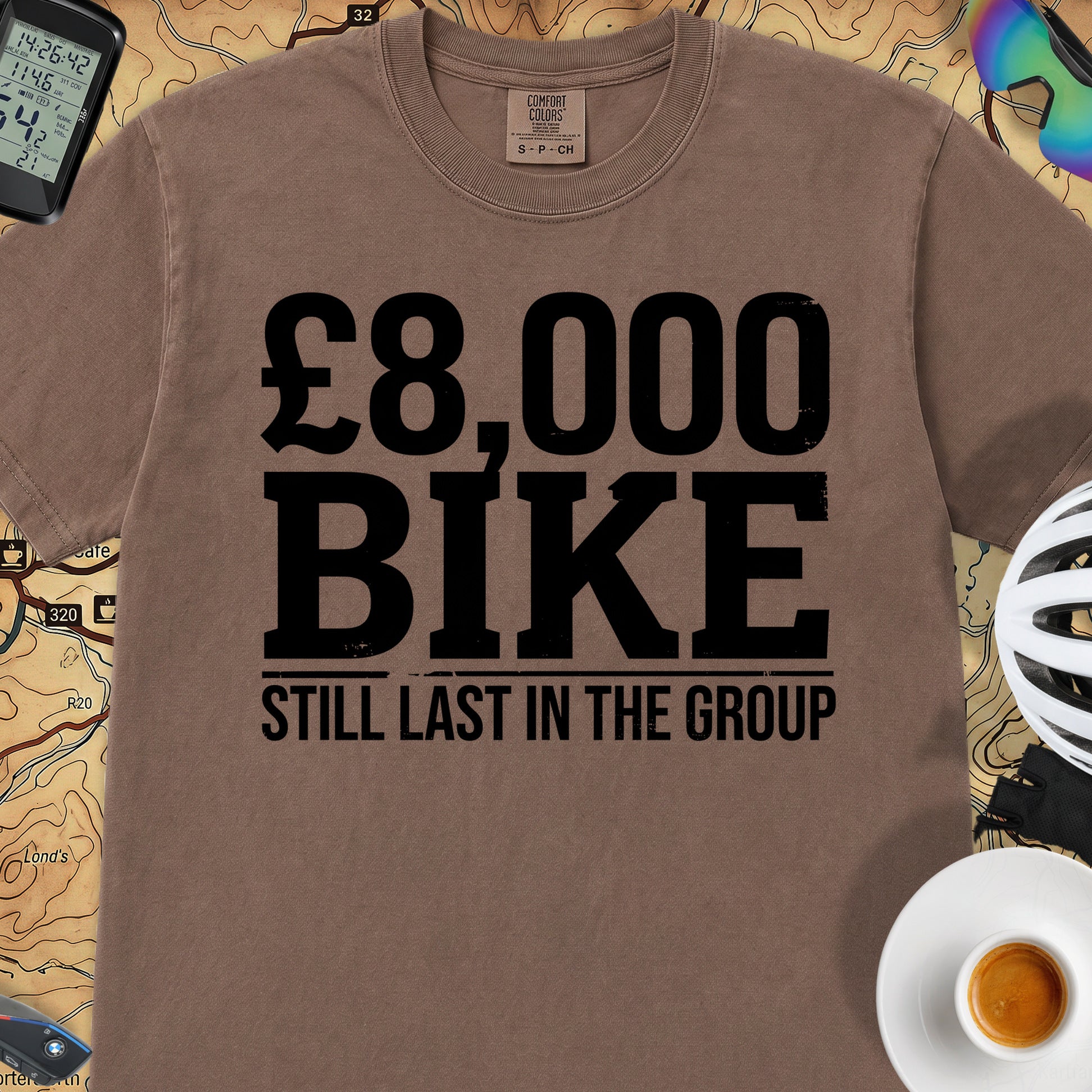 8K Bike Still Last T‑Shirt — Espresso