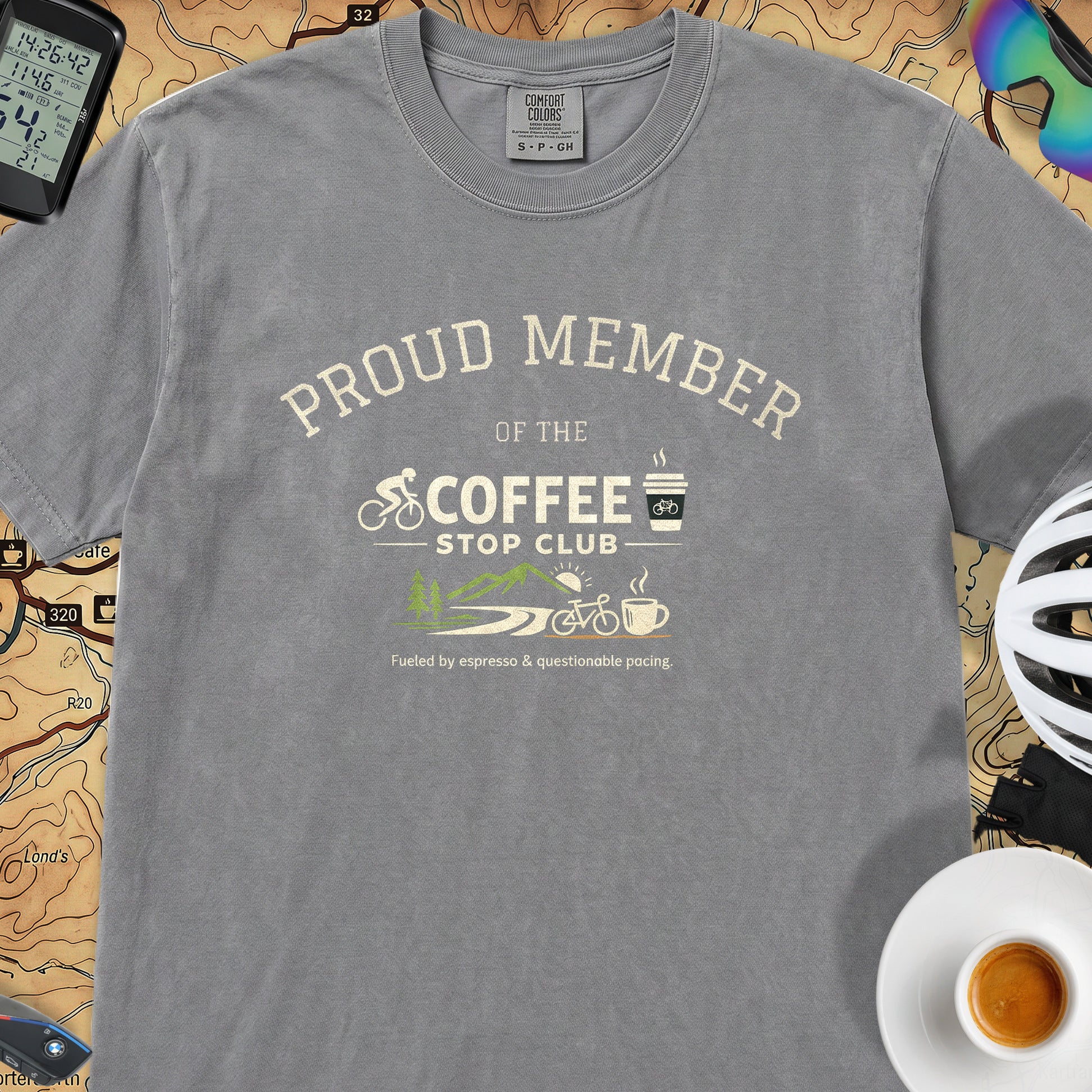  Proud Member Coffee Stop Club T-Shirt — Granite