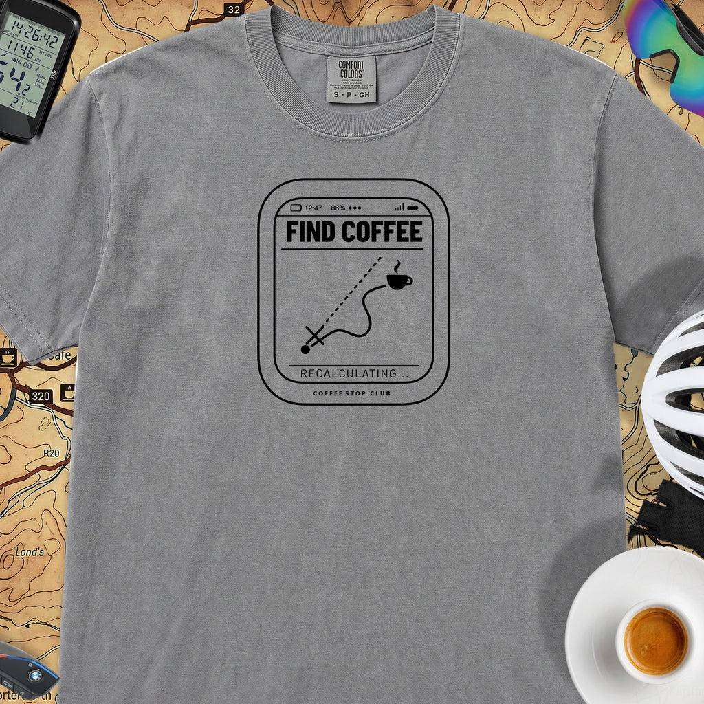 Recalculating For Coffee T-Shirt — Granite