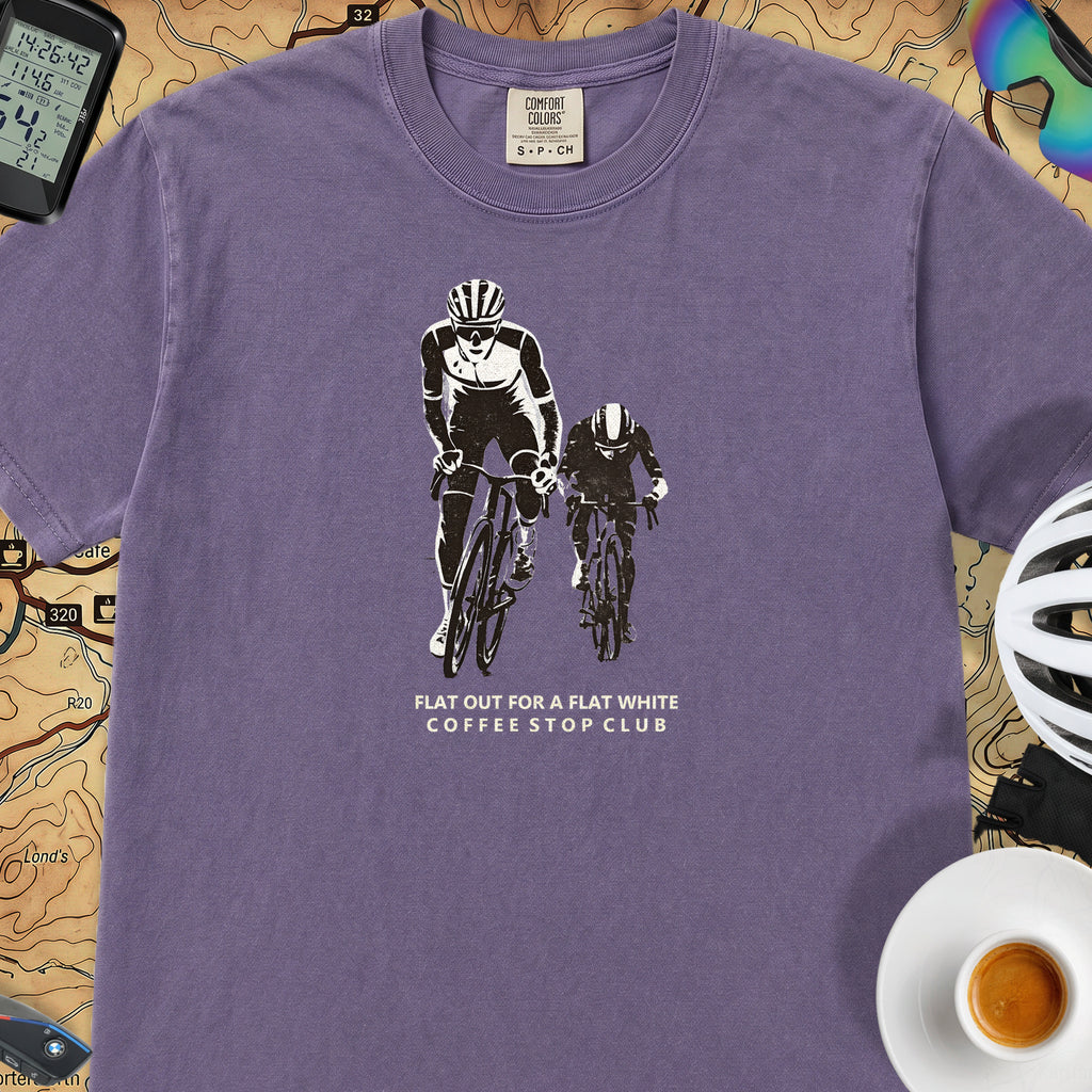 Flat Out 4 Flat White T-Shirt — Grape