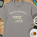  Proud Member Coffee Stop Club T-Shirt — Grey