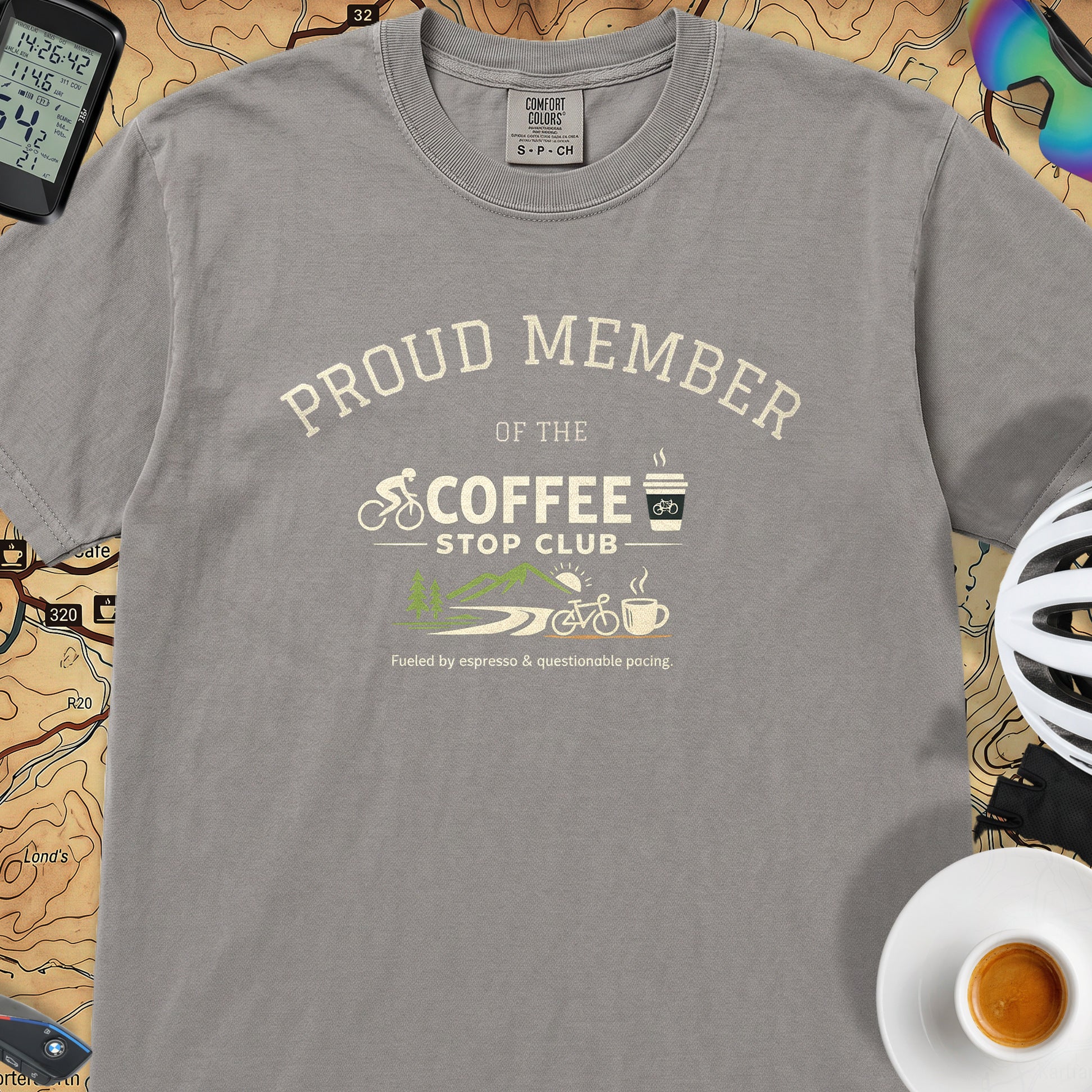  Proud Member Coffee Stop Club T-Shirt — Grey