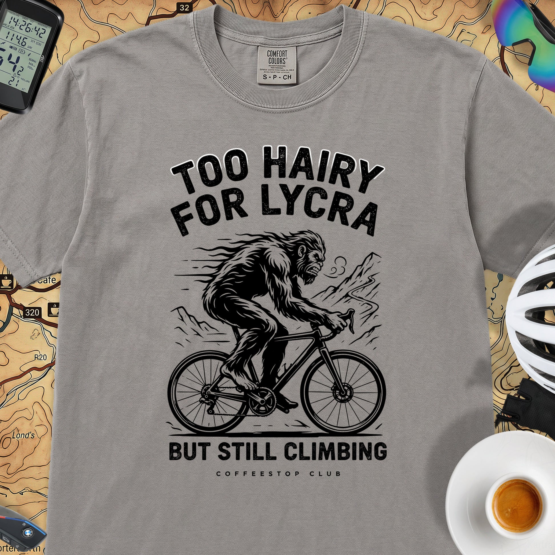 Too Hairy Cycling T-Shirt — Grey