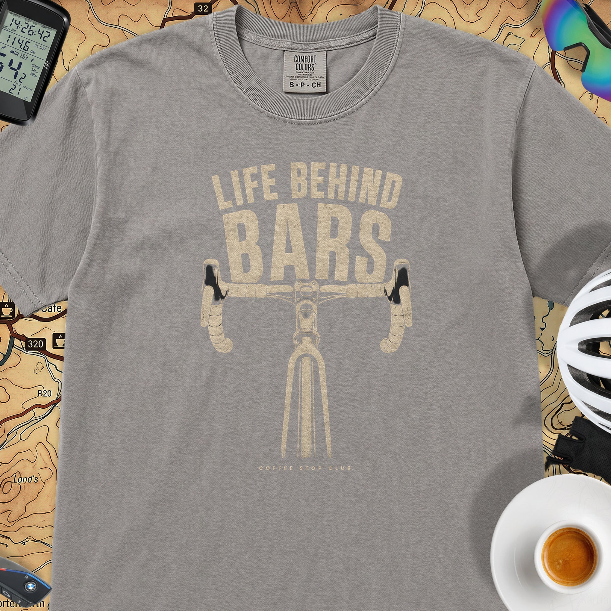 "Life Behind Bars" Cycling T-Shirt — Grey