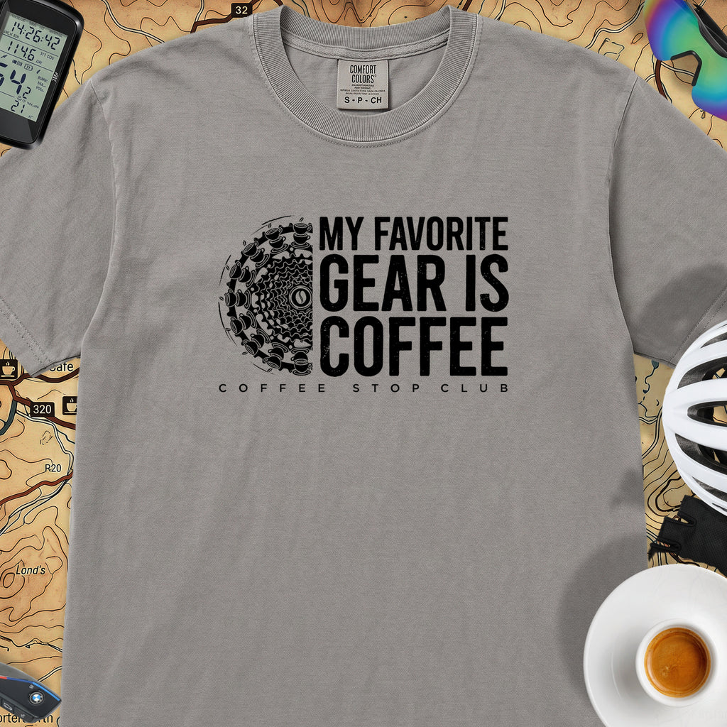 Favorite Gear is Coffee T-Shirt — Grey