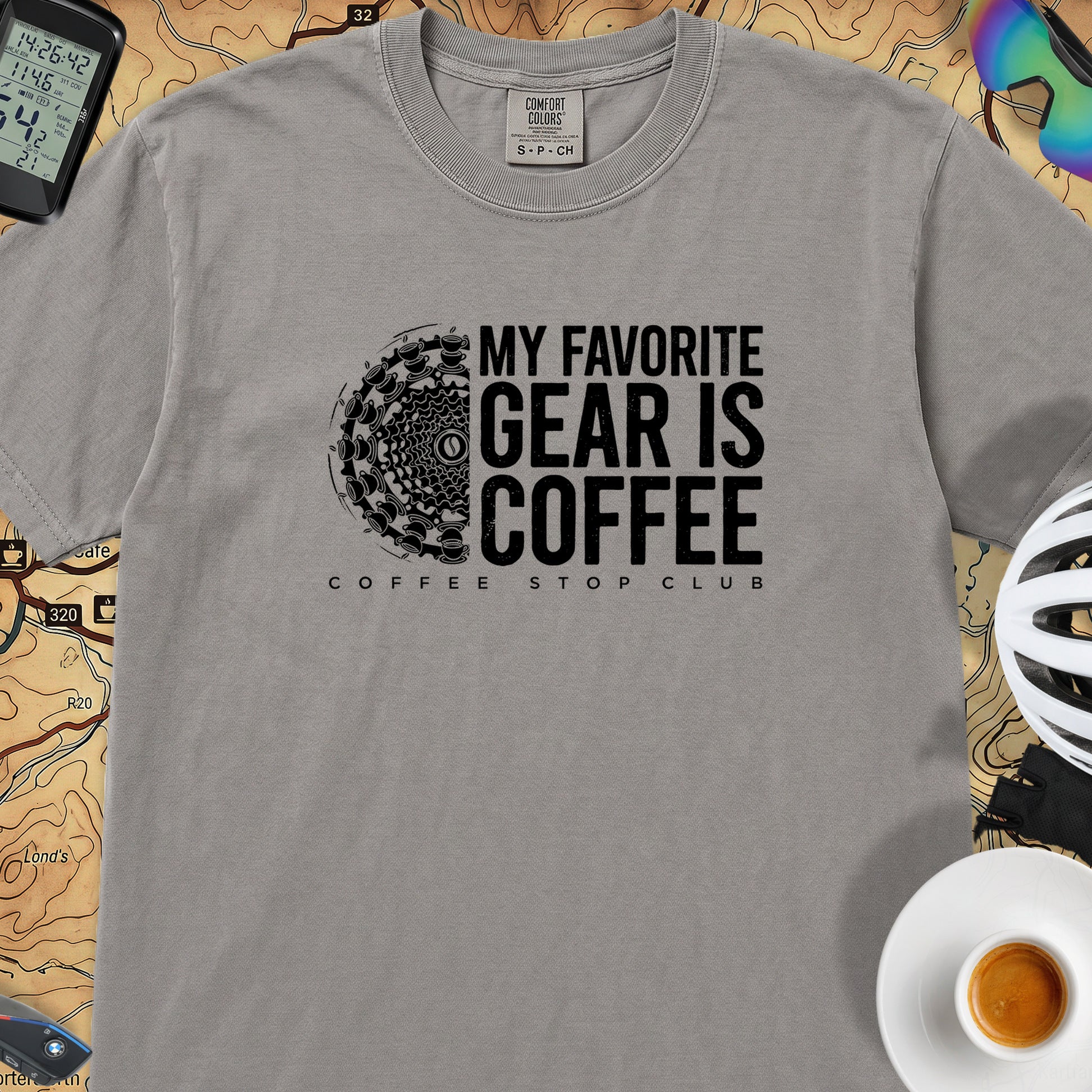 Favorite Gear is Coffee T-Shirt — Grey