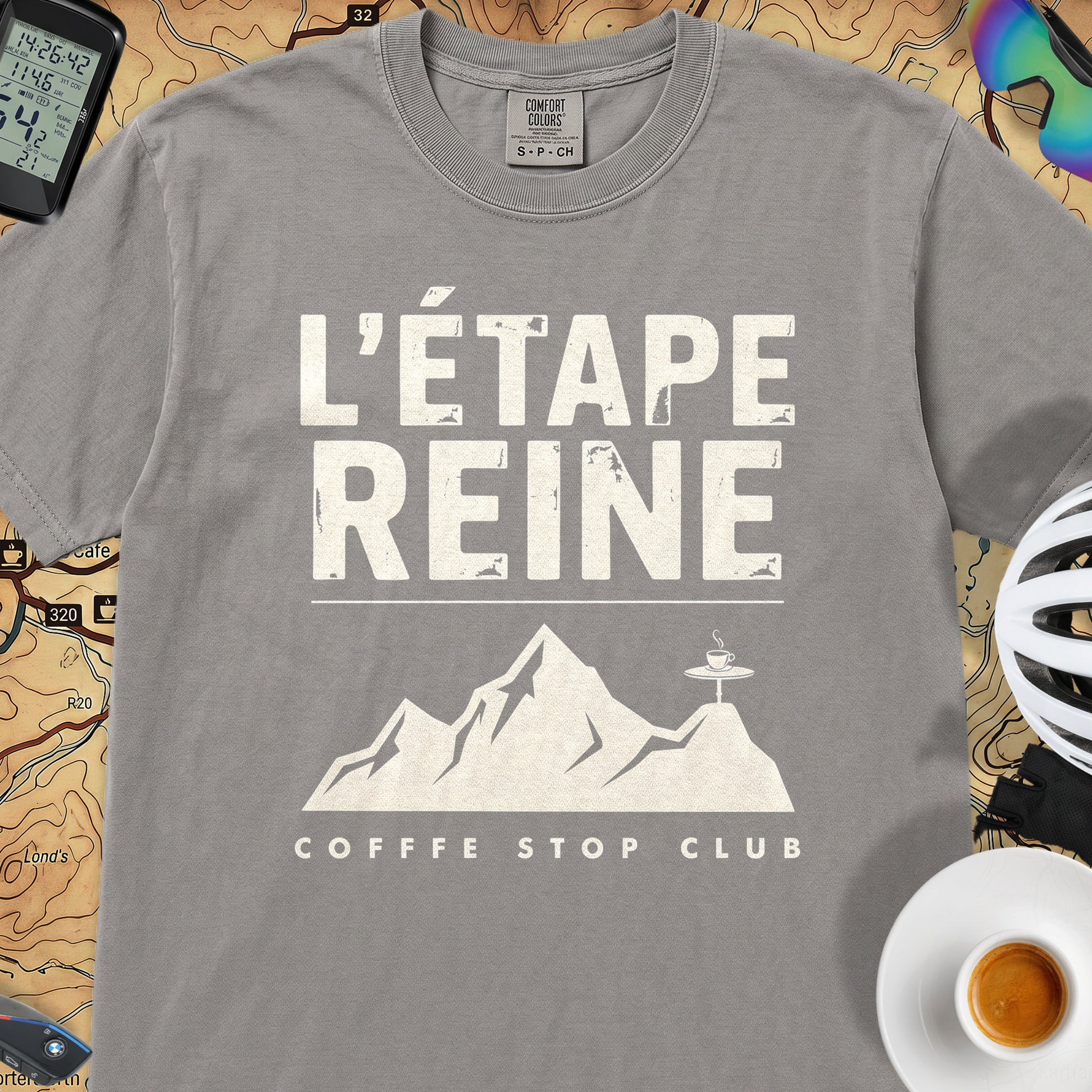 Etape Reine TdF Cyclist T-Shirt — Grey