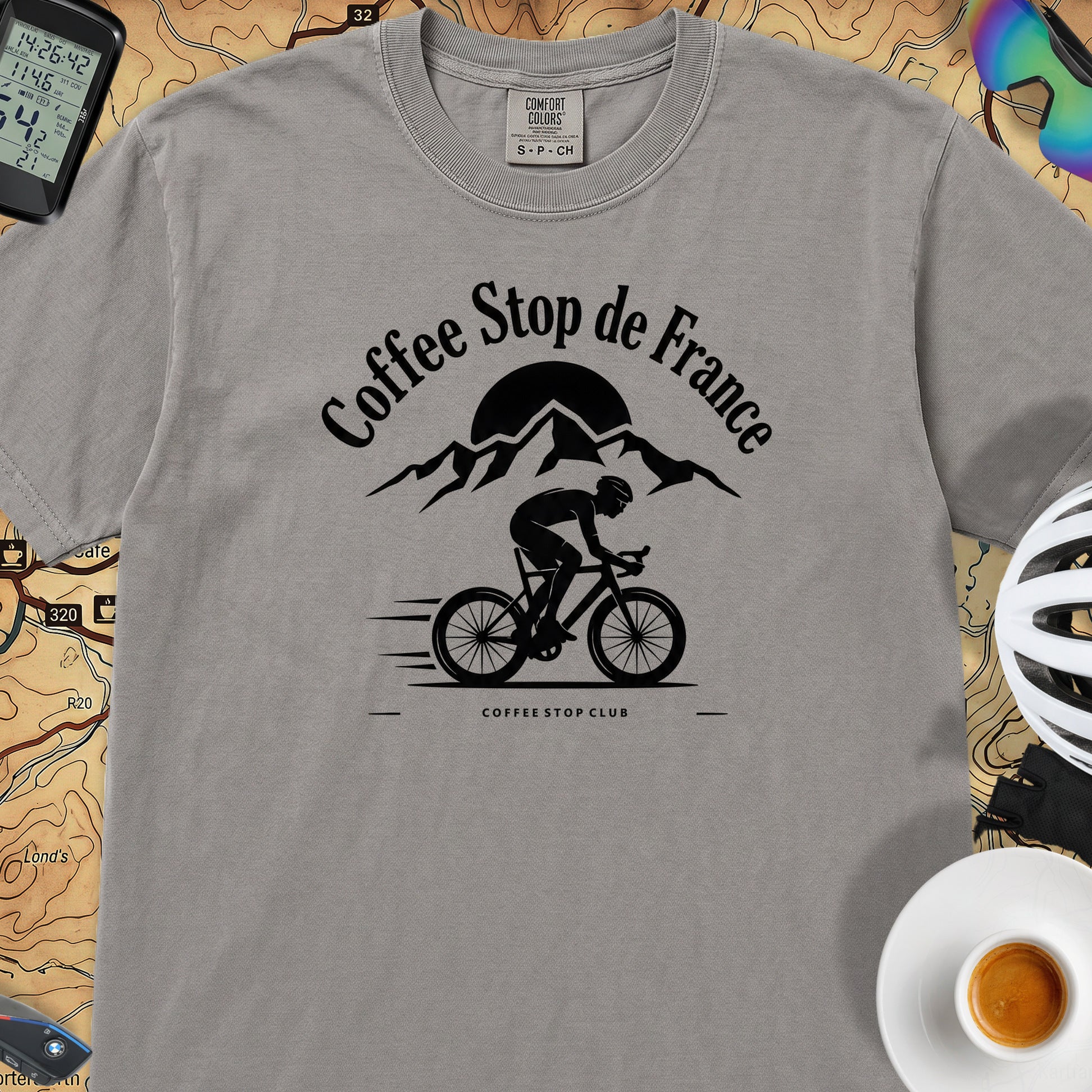 Coffee Stop de France T-Shirt — Grey