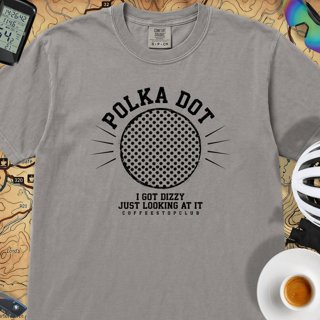 Polka Dot Yellow Cycling T-Shirt — Grey