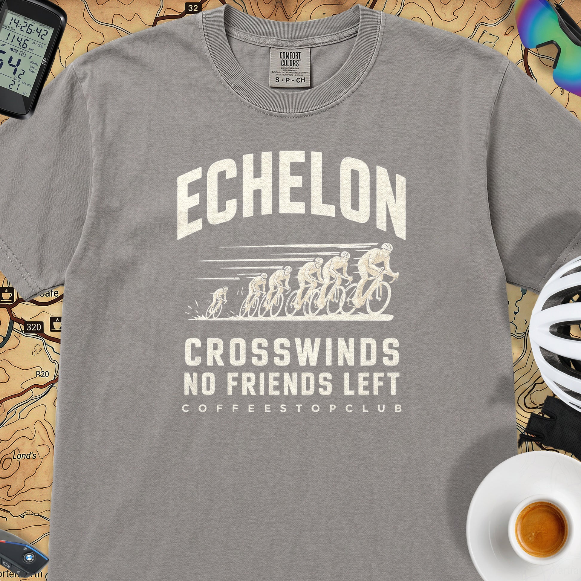 Headwinds & No Friends Cycling T-Shirt — Grey