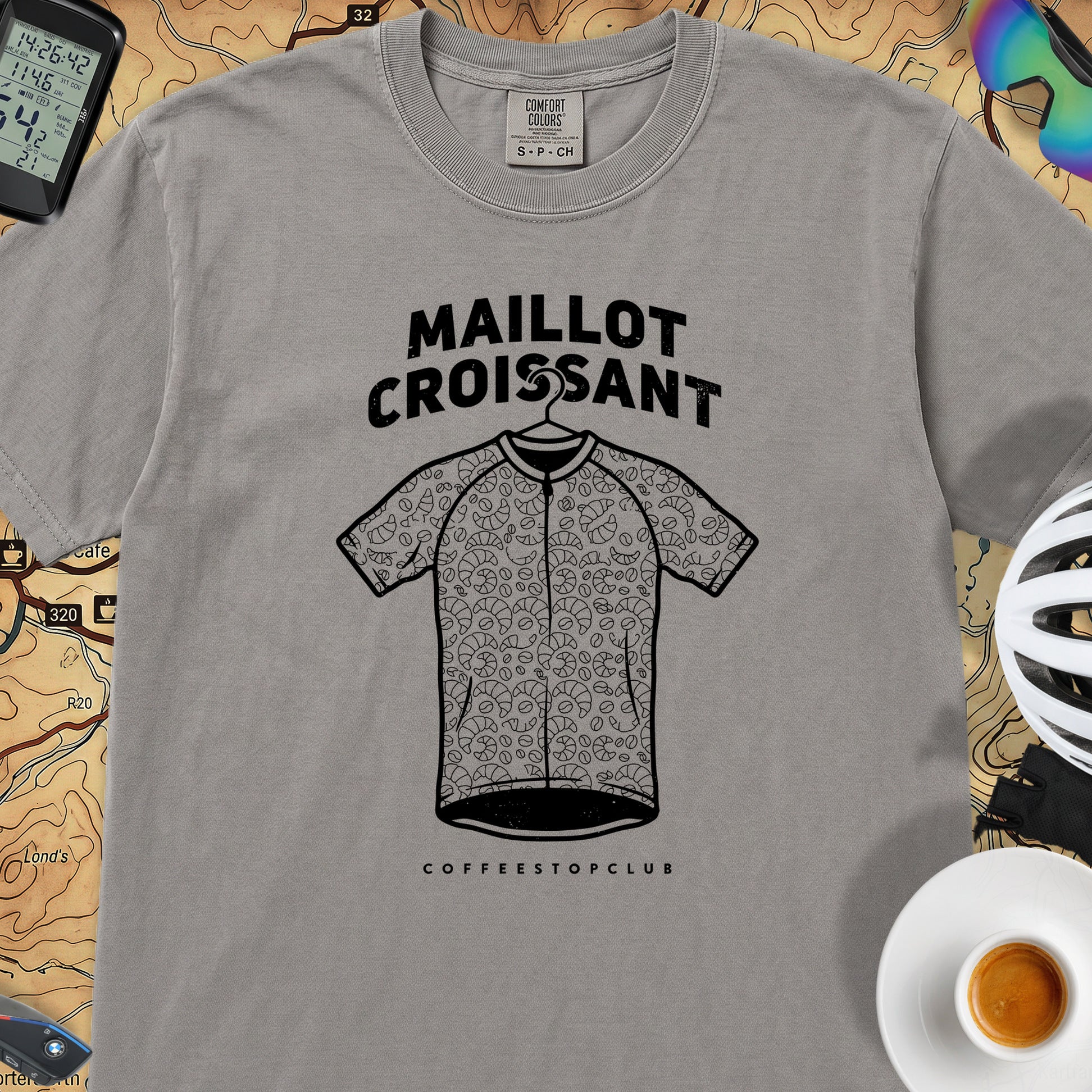 Maillot Croissant Cyclist T-Shirt — Grey