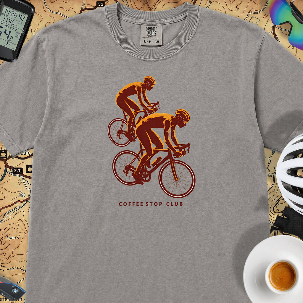 Duo Ride Coffee Stop Club T-Shirt — Grey