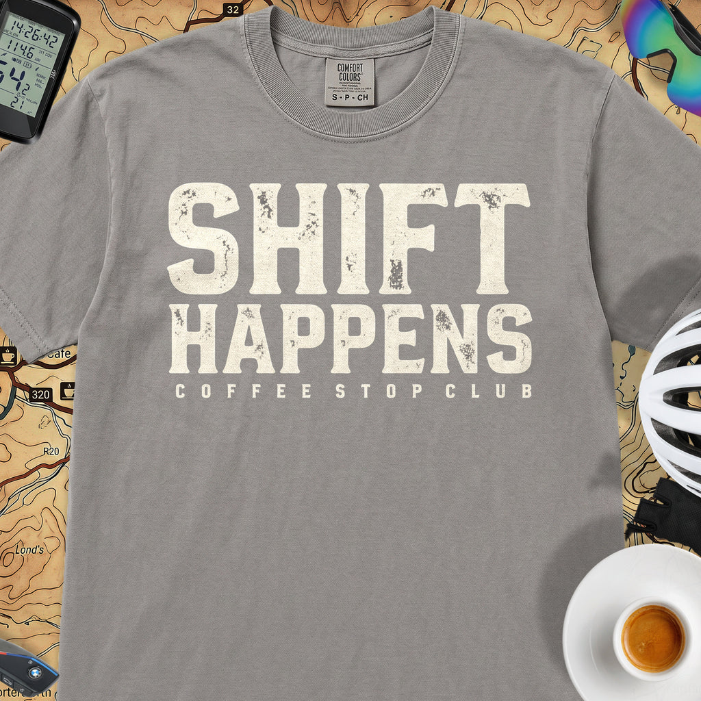 Shift Happens Cycling T-Shirt — Grey