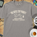Coffee Stop Priority Cyclist T-Shirt — Grey