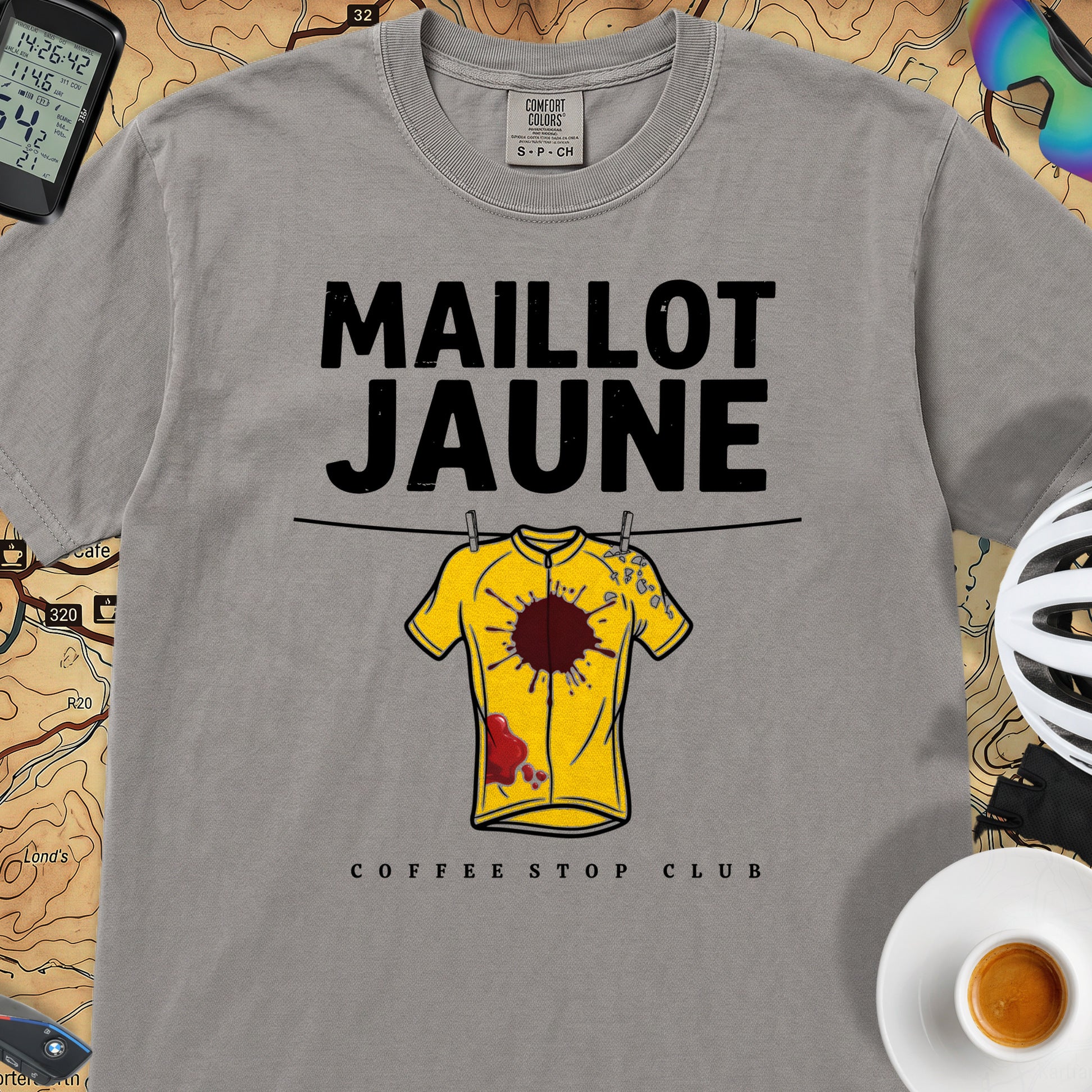 Yellow Jersey TdF Cyclist T-Shirt — Grey