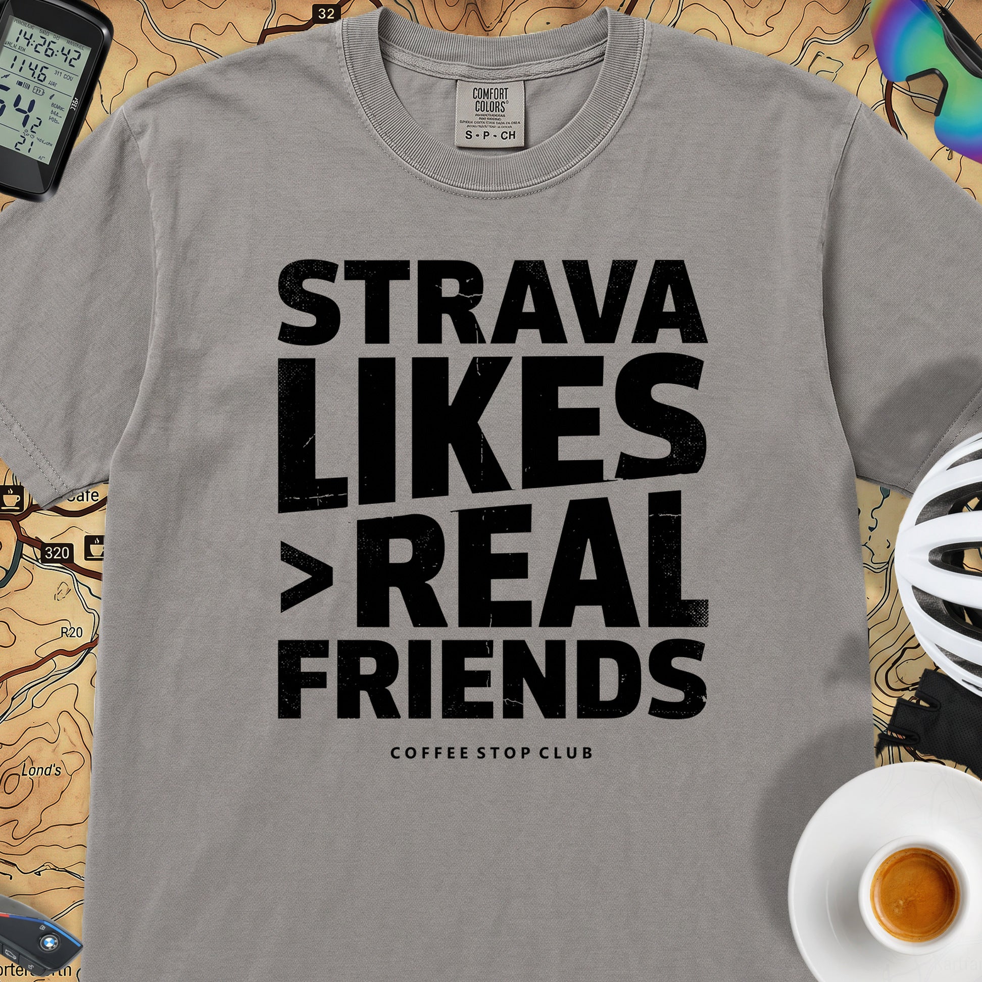 Strava Likes Friends T-Shirt — Grey