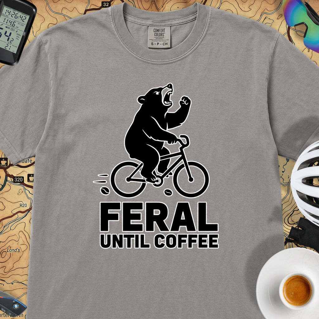 Feral Until Coffee T-Shirt — Grey